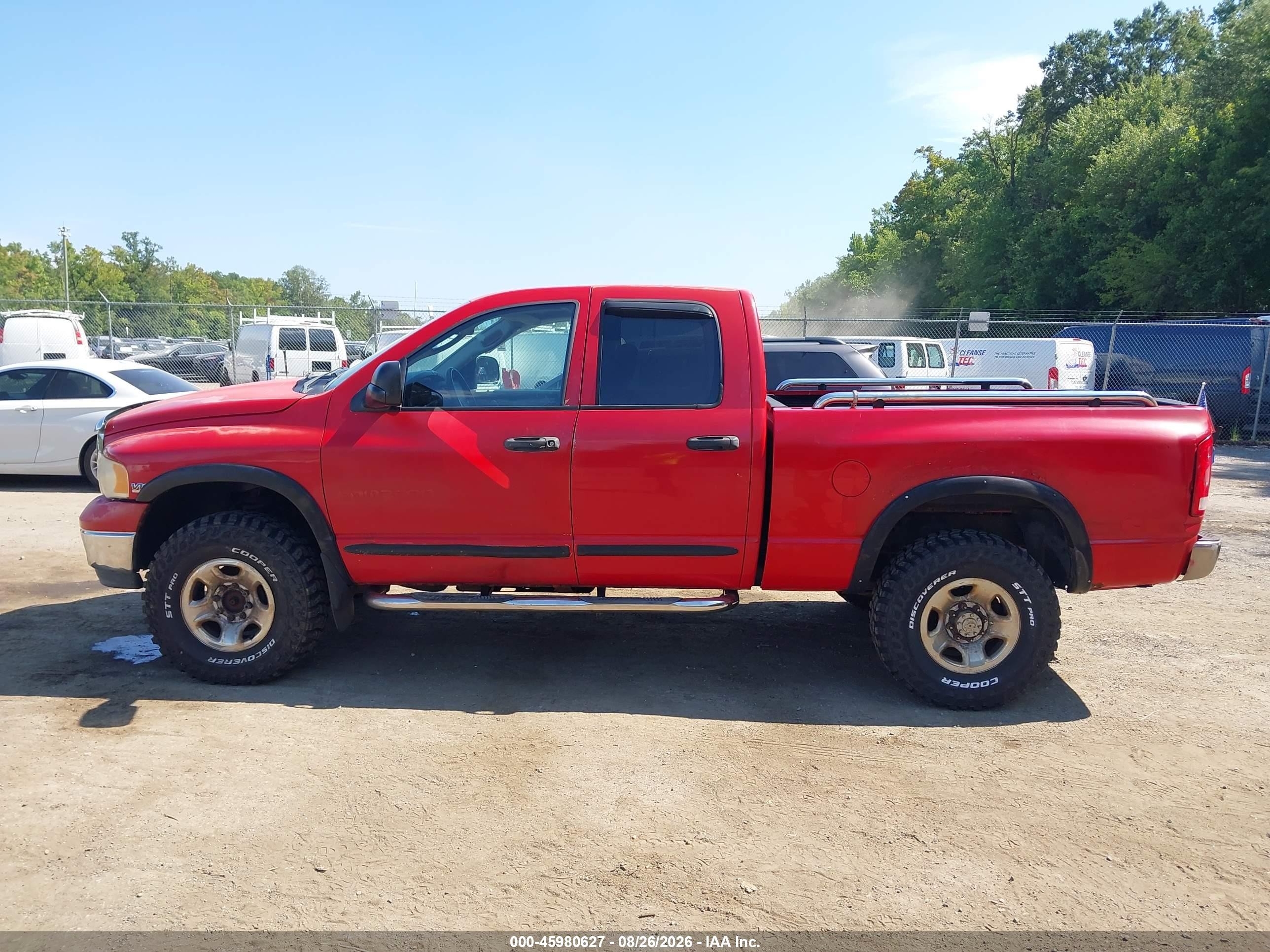 2003 Dodge Ram 2500 Slt/laramie/st Red vin: 3D7KU28W43G762285