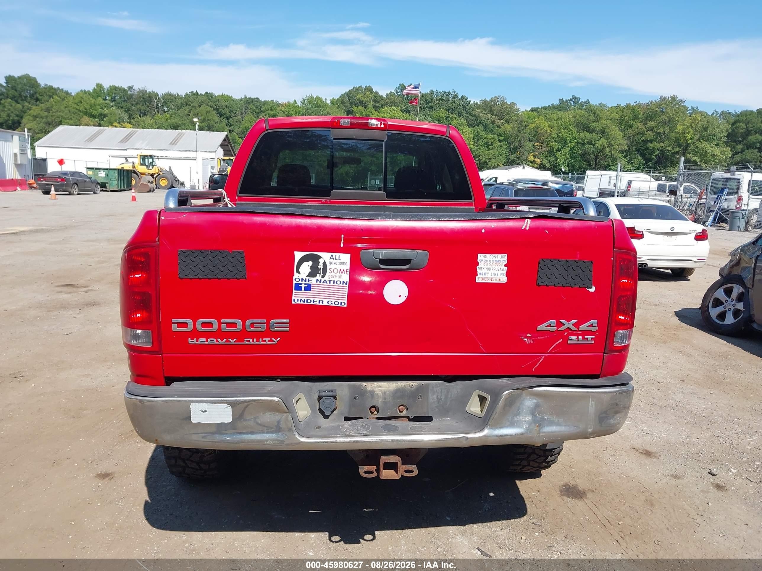 2003 Dodge Ram 2500 Slt/laramie/st Red vin: 3D7KU28W43G762285