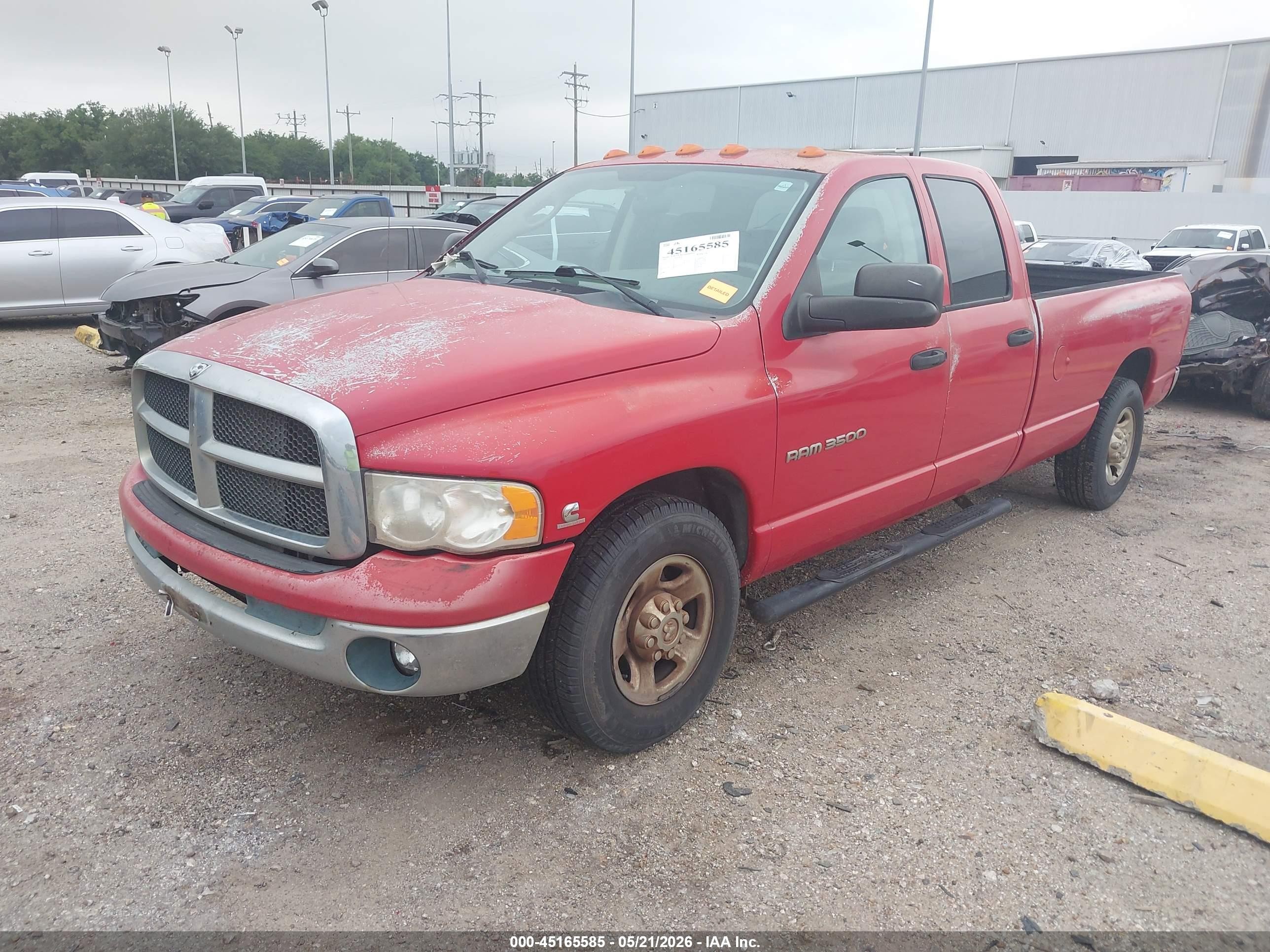 2003 Dodge Ram 3500 Slt/laramie/st Red vin: 3D7LA38633G725845