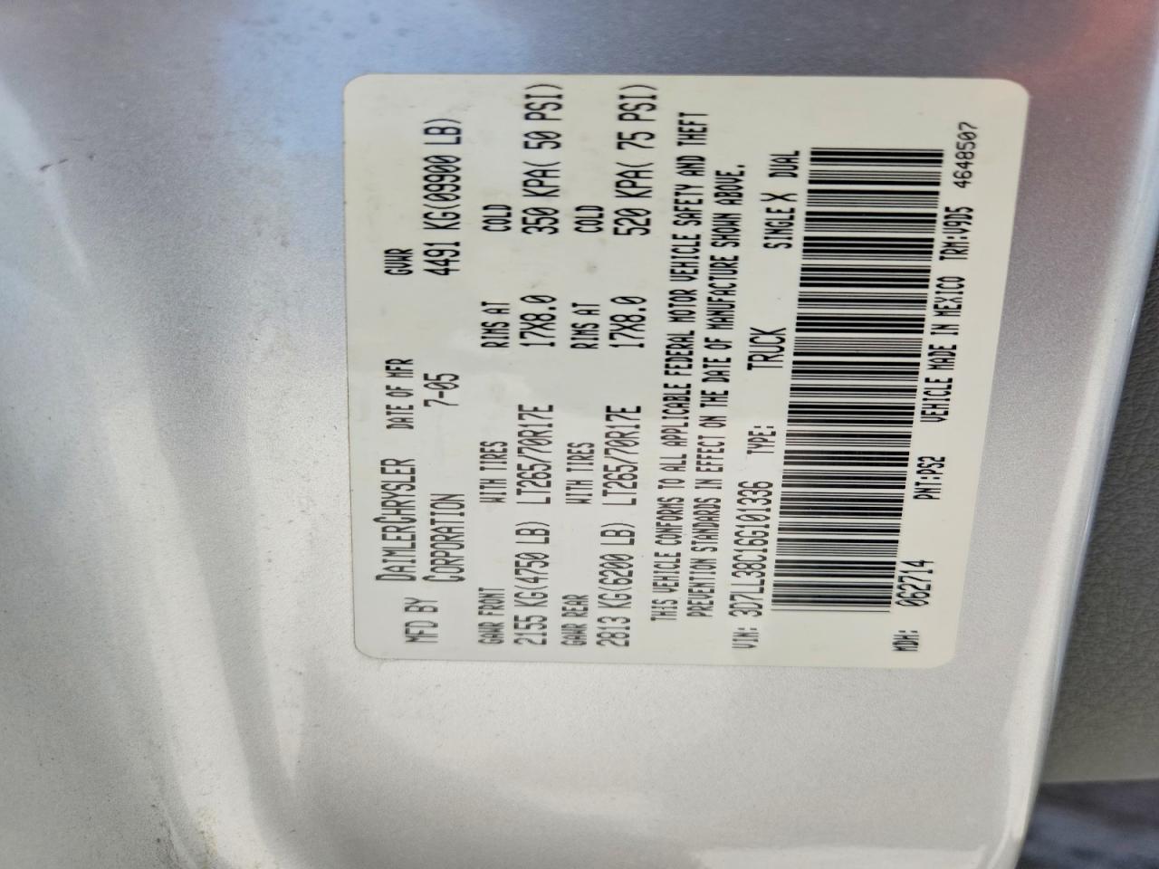 2006 Dodge Ram 3500 St Silver vin: 3D7LL38C16G101336