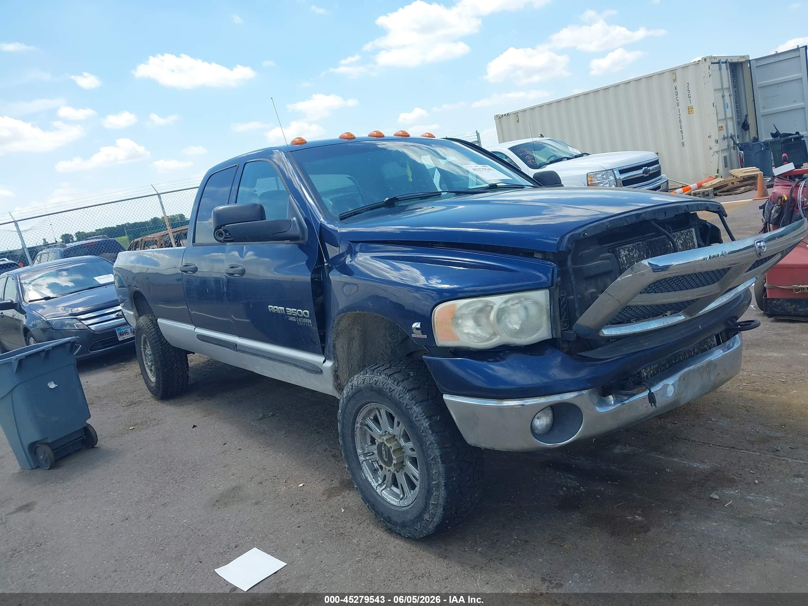 2005 Dodge Ram 3500 Slt/laramie Blue vin: 3D7LS38C05G847259