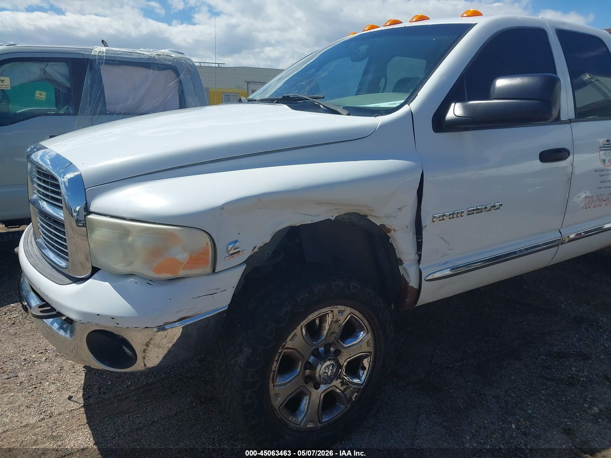 2005 Dodge Ram 3500 Slt/laramie White vin: 3D7LS38CX5G821266