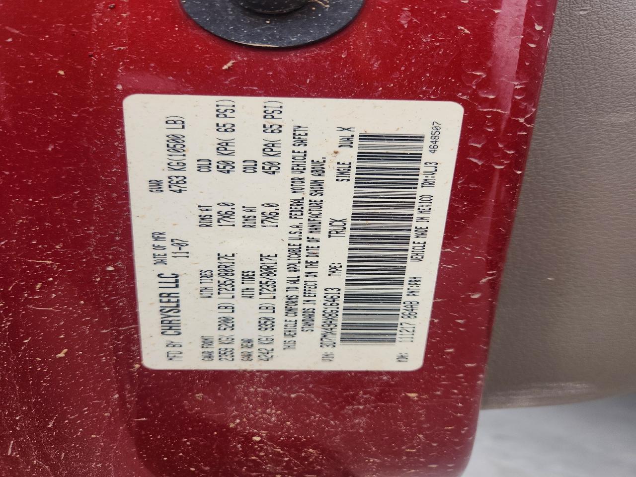 2008 Dodge Ram 3500 Burgundy vin: 3D7MX49AX8G164613
