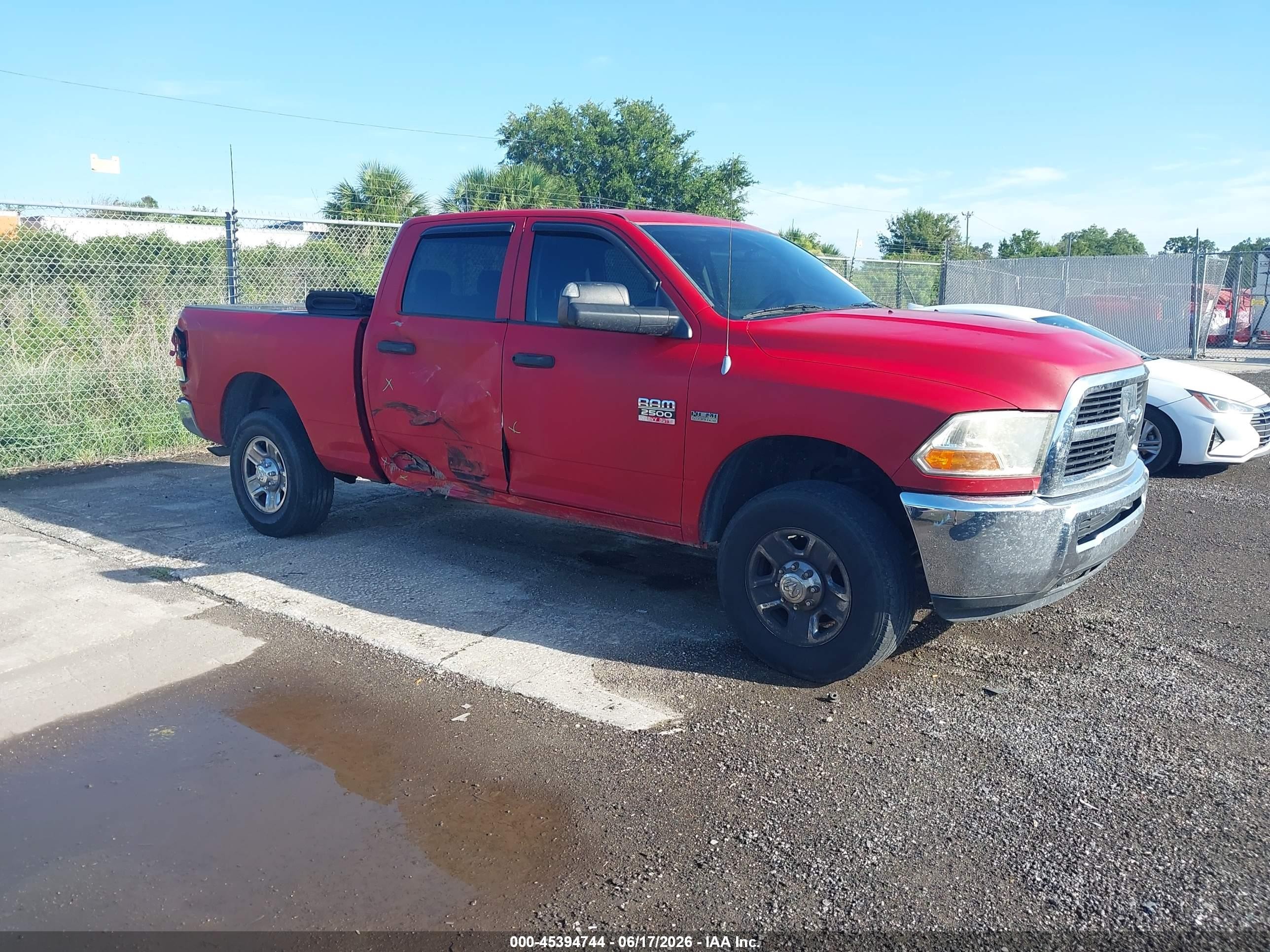 2010 Dodge Ram 2500 St Красный vin: 3D7TT2CT3AG171298