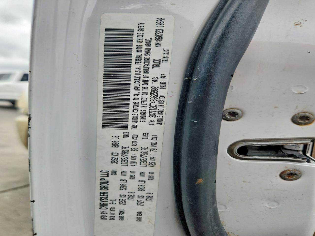 2011 Dodge Ram 2500 White vin: 3D7TT2CT4BG625902