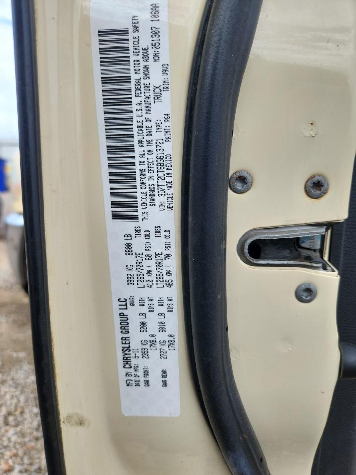 2011 Dodge Ram 2500 Cream vin: 3D7TT2CT6BG613721