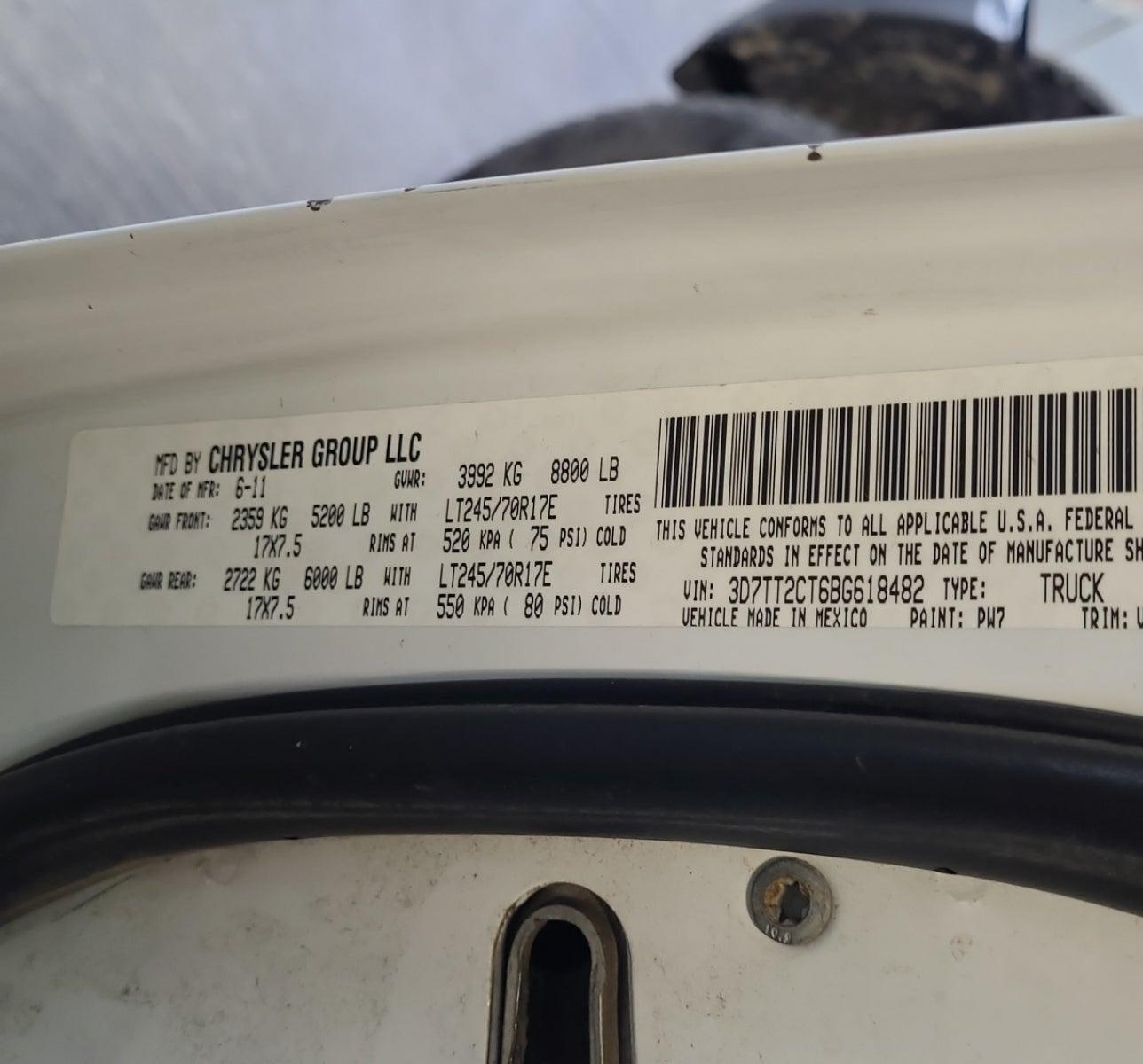 2011 Dodge Ram 2500   vin: 3D7TT2CT6BG618482