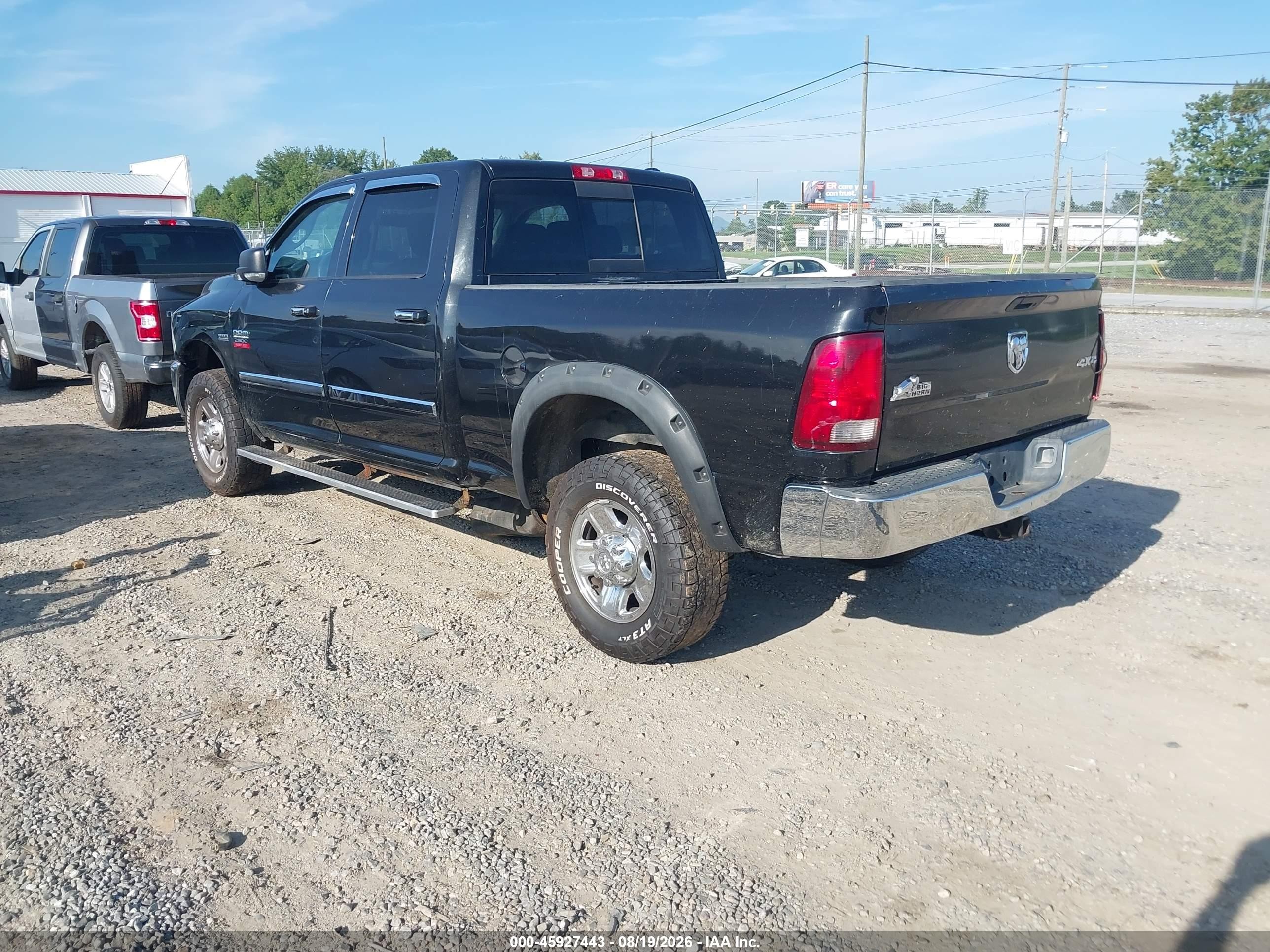2010 Dodge Ram 2500 Slt Black vin: 3D7TT2CT7AG158490