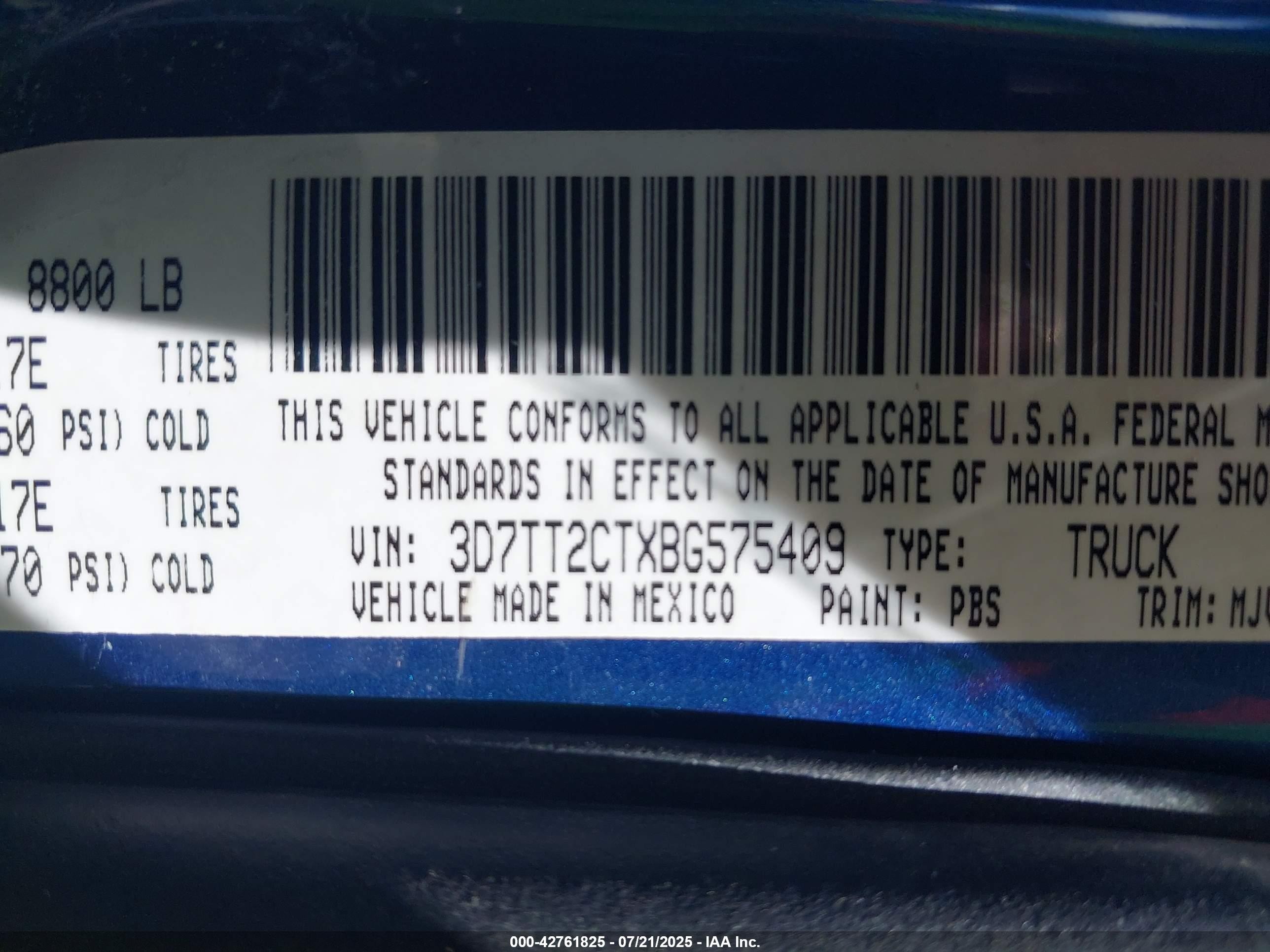 2011 Ram Ram 2500 Slt Dark Blue vin: 3D7TT2CTXBG575409