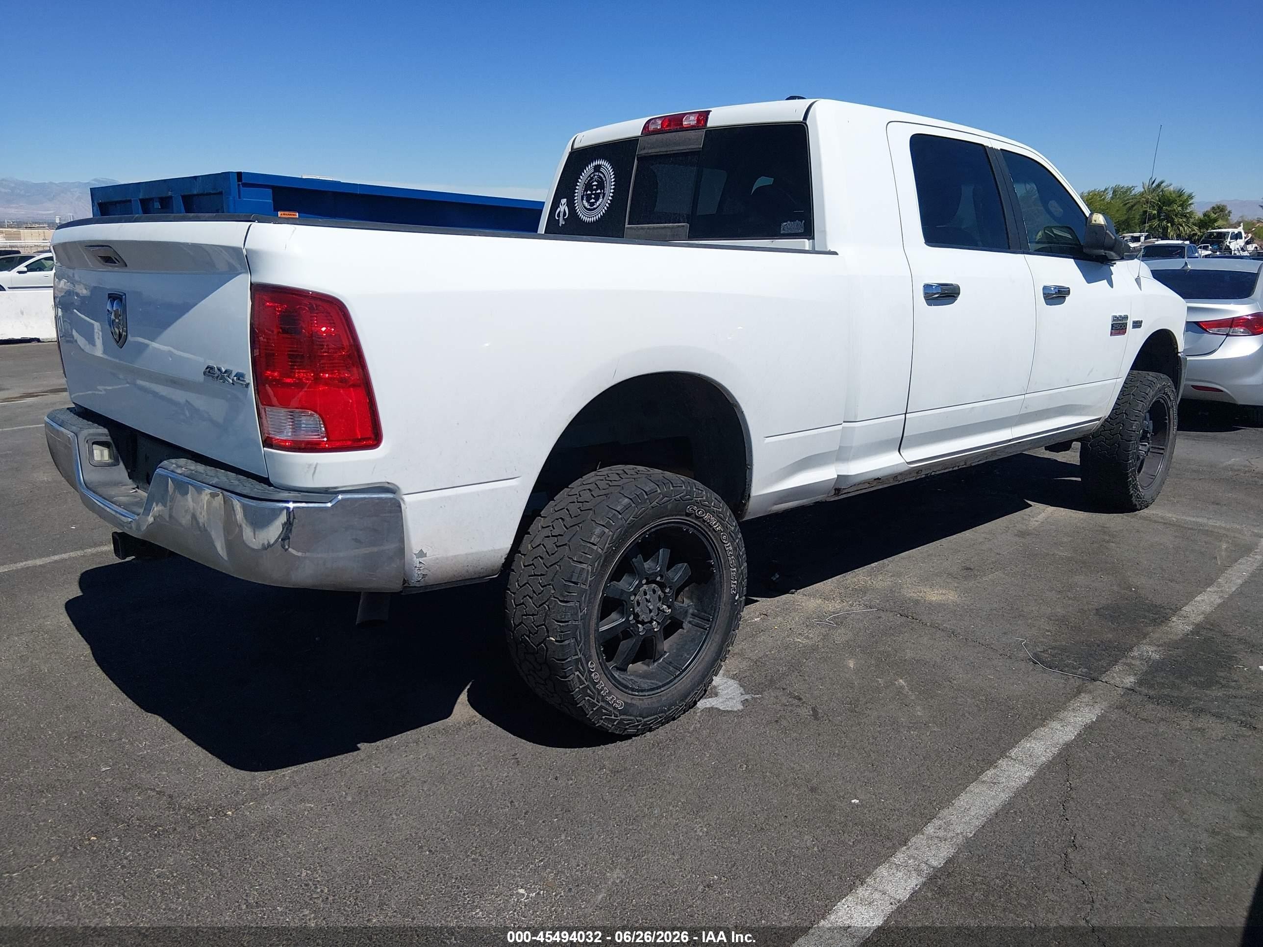 2011 Ram Ram 2500 Slt White vin: 3D7TT2HT6BG507228