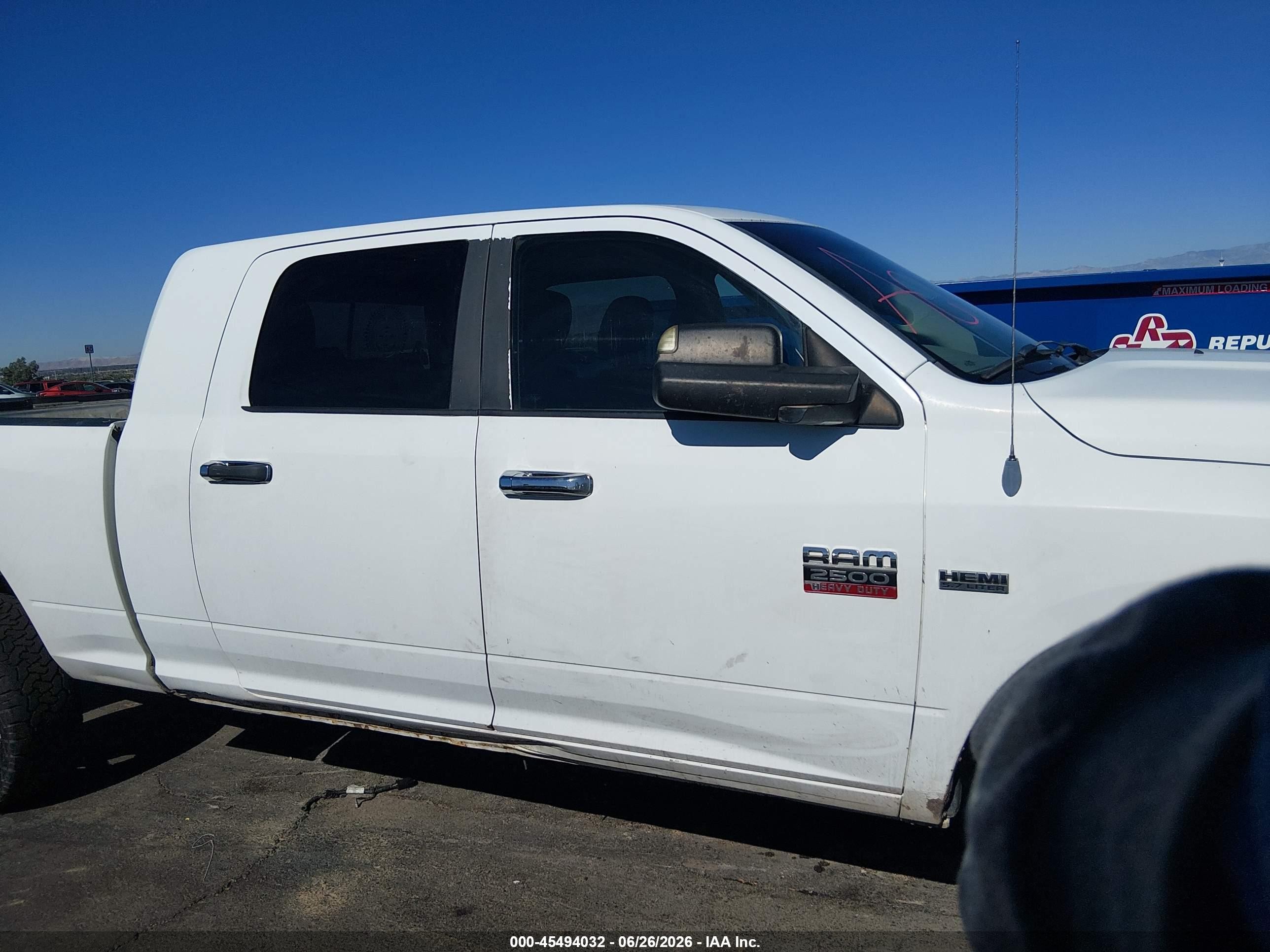 2011 Ram Ram 2500 Slt White vin: 3D7TT2HT6BG507228