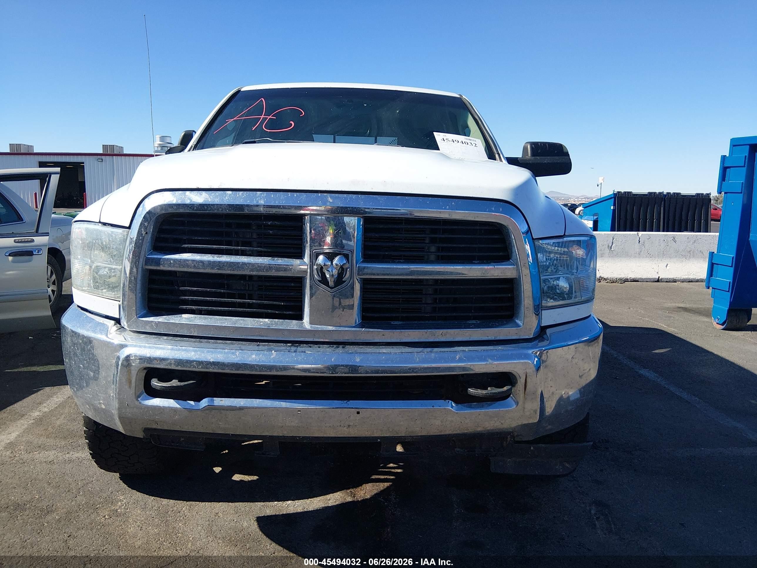 2011 Ram Ram 2500 Slt White vin: 3D7TT2HT6BG507228
