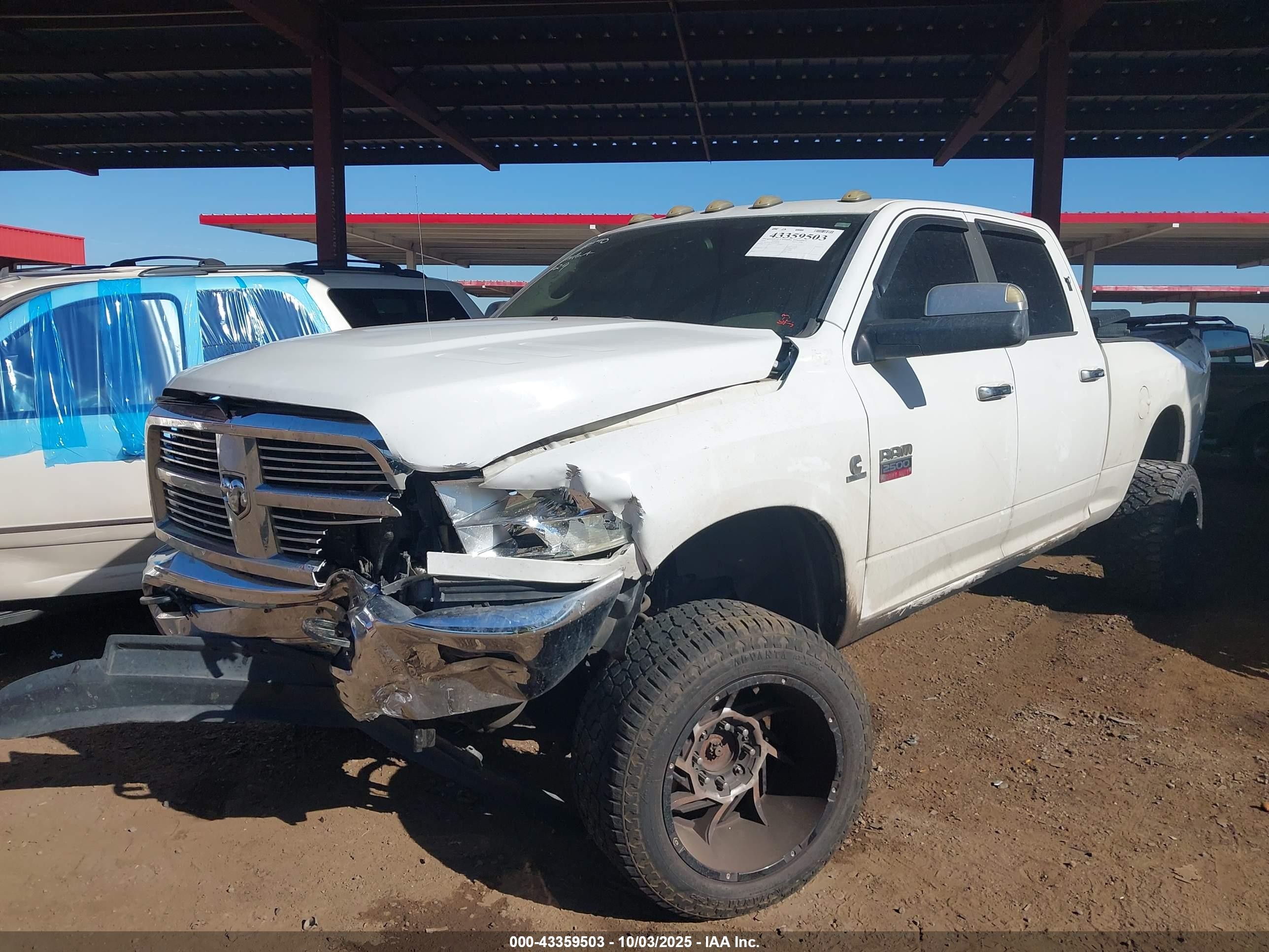 2010 Dodge Ram 2500 Slt White vin: 3D7UT2CL0AG146749