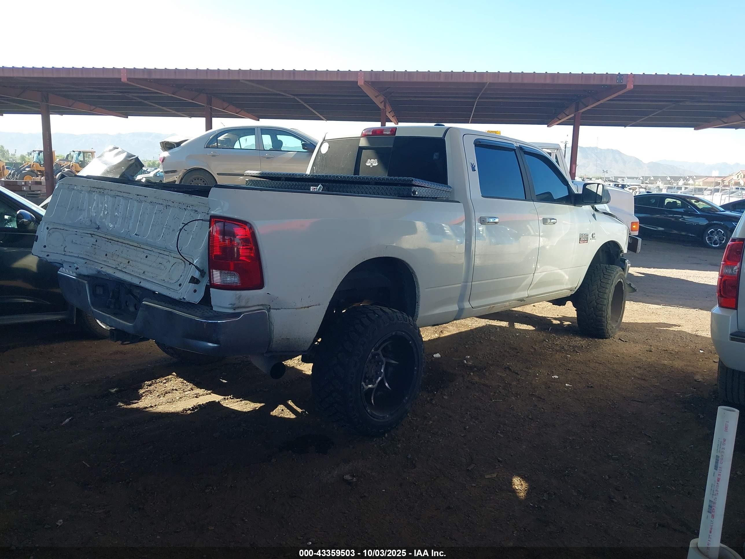 2010 Dodge Ram 2500 Slt White vin: 3D7UT2CL0AG146749