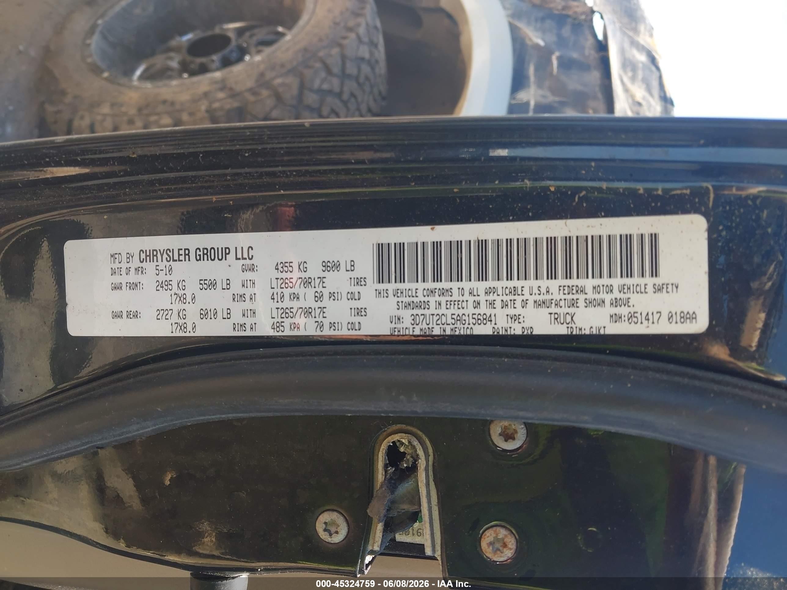 2010 Dodge Ram 2500 Laramie Black vin: 3D7UT2CL5AG156841