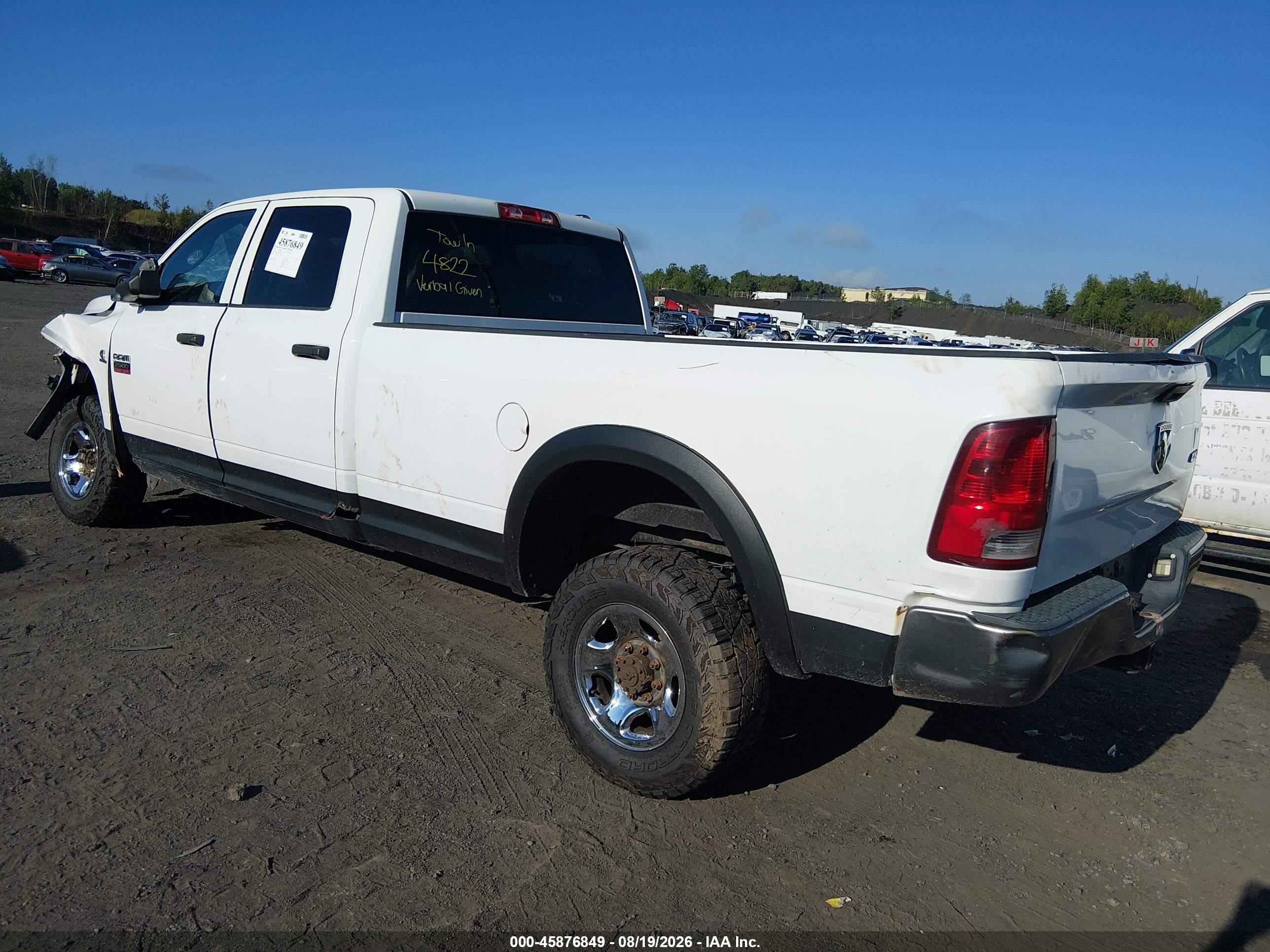 2010 Dodge Ram 2500 St White vin: 3D7UT2CL7AG127096
