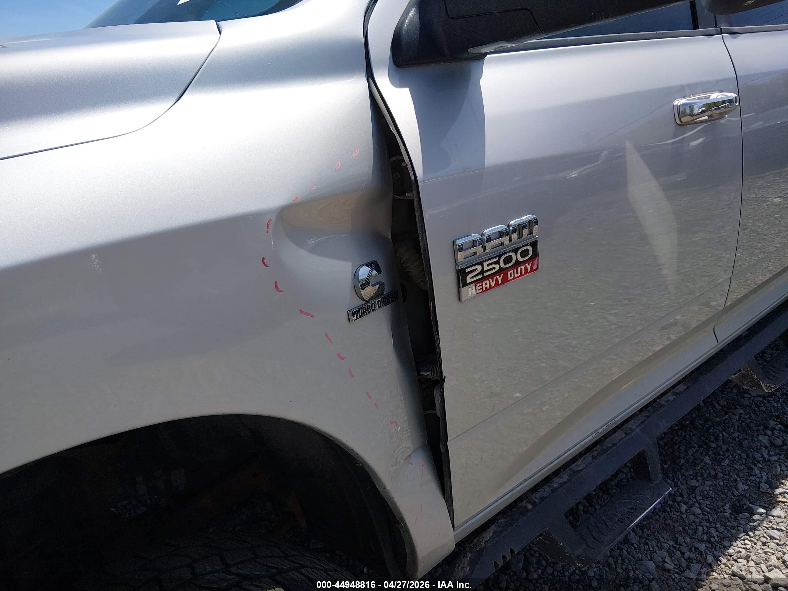 2010 Dodge Ram 2500 Slt Серебряный vin: 3D7UT2CL7AG140463