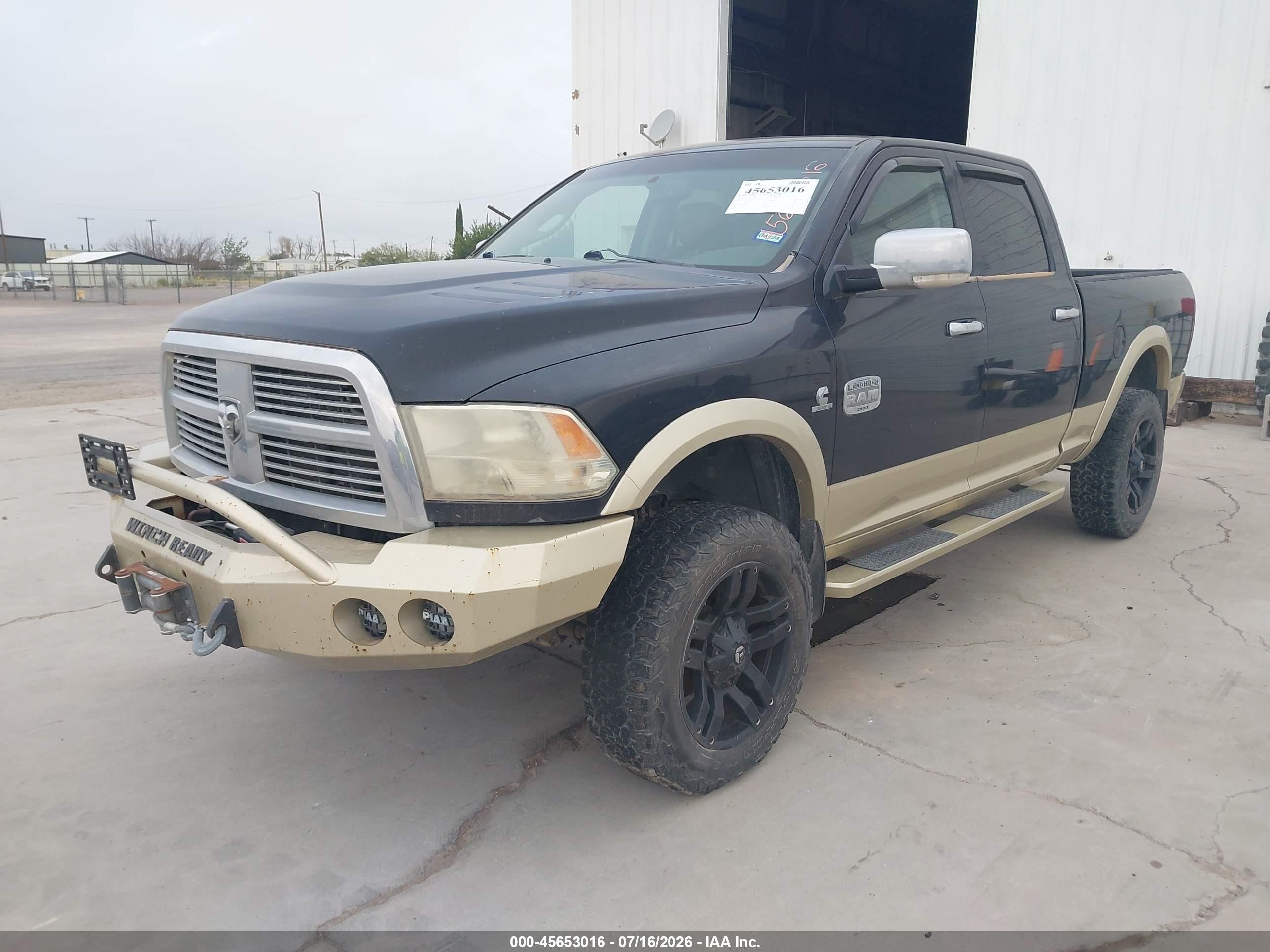 2011 Ram Ram 2500 Laramie Longhorn Black vin: 3D7UT2CL8BG571086