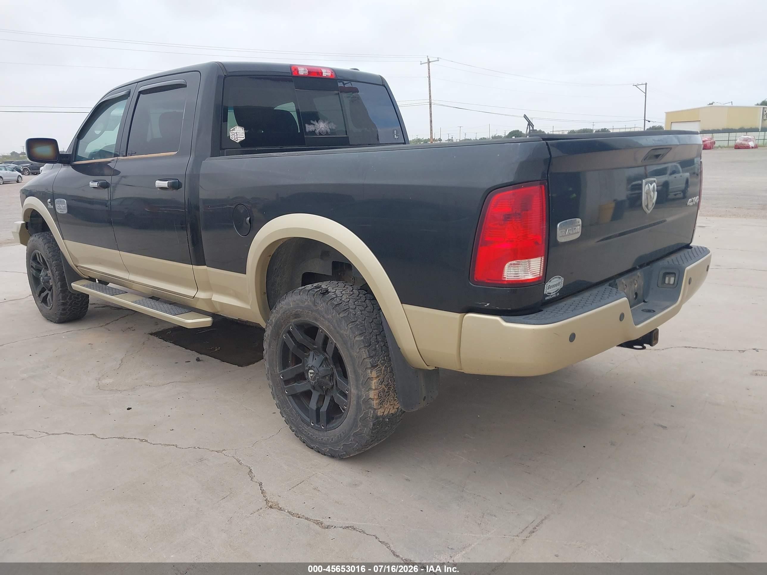 2011 Ram Ram 2500 Laramie Longhorn Black vin: 3D7UT2CL8BG571086