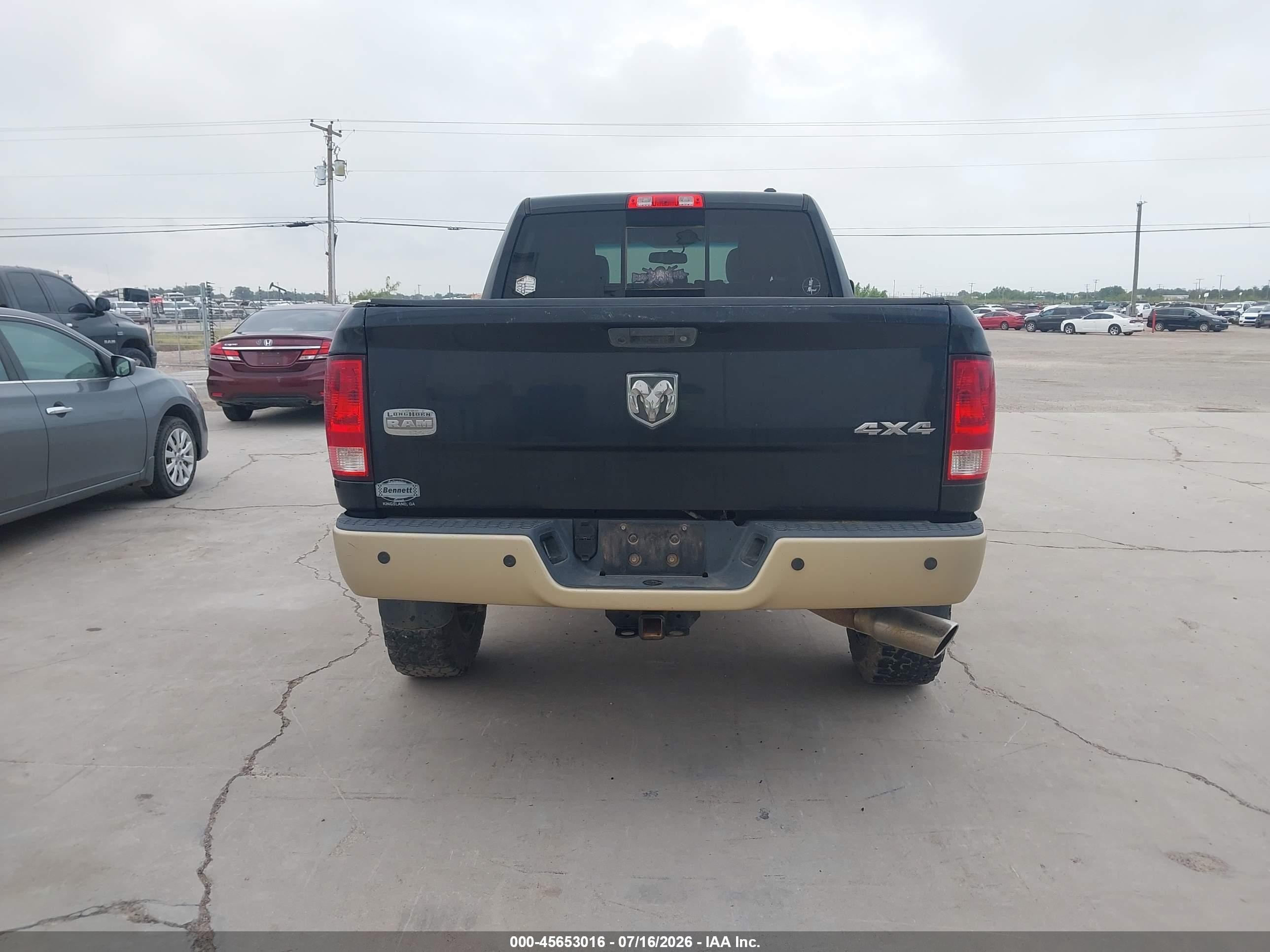 2011 Ram Ram 2500 Laramie Longhorn Black vin: 3D7UT2CL8BG571086