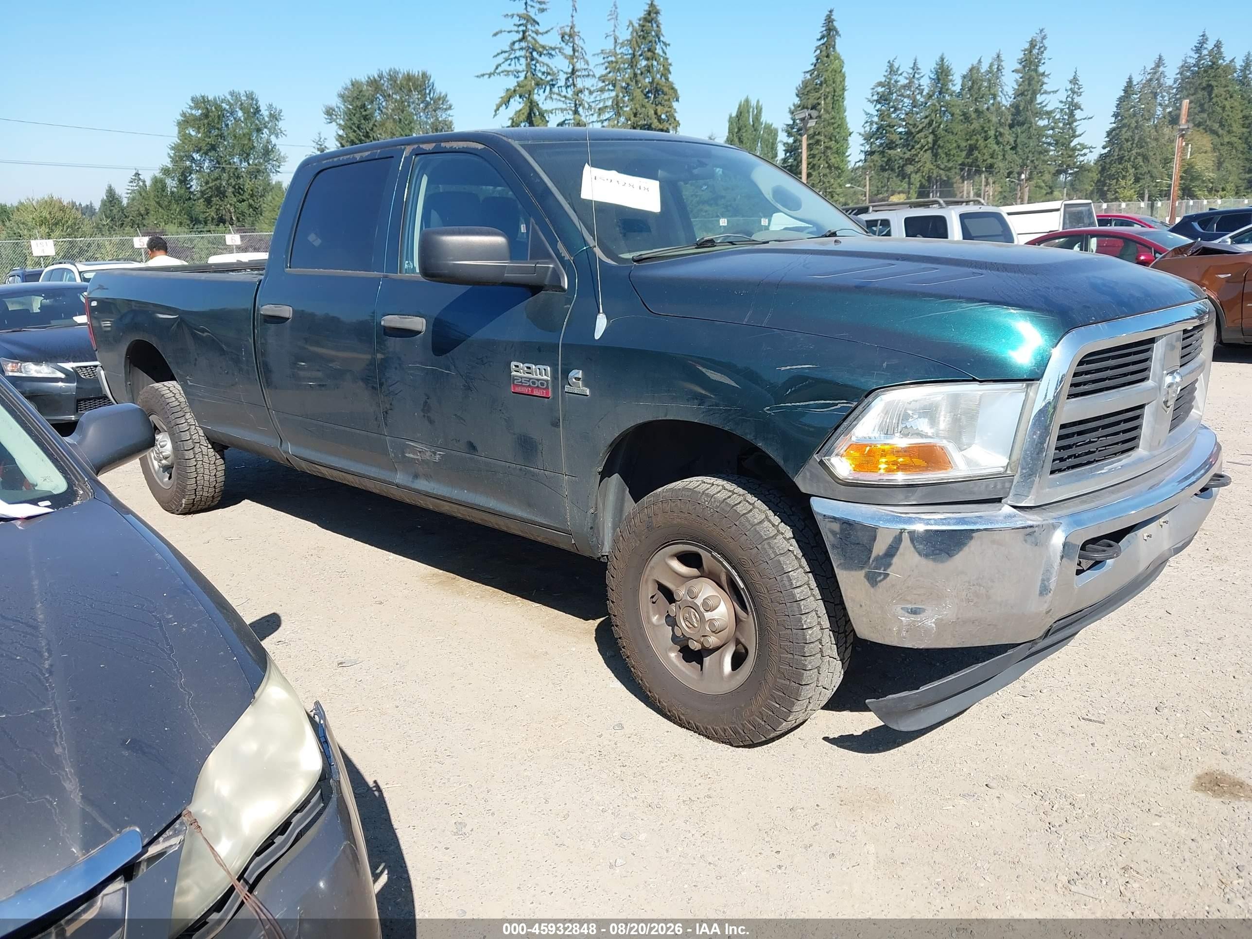 2011 Ram Ram 2500 St Green vin: 3D7UT2CL9BG522303