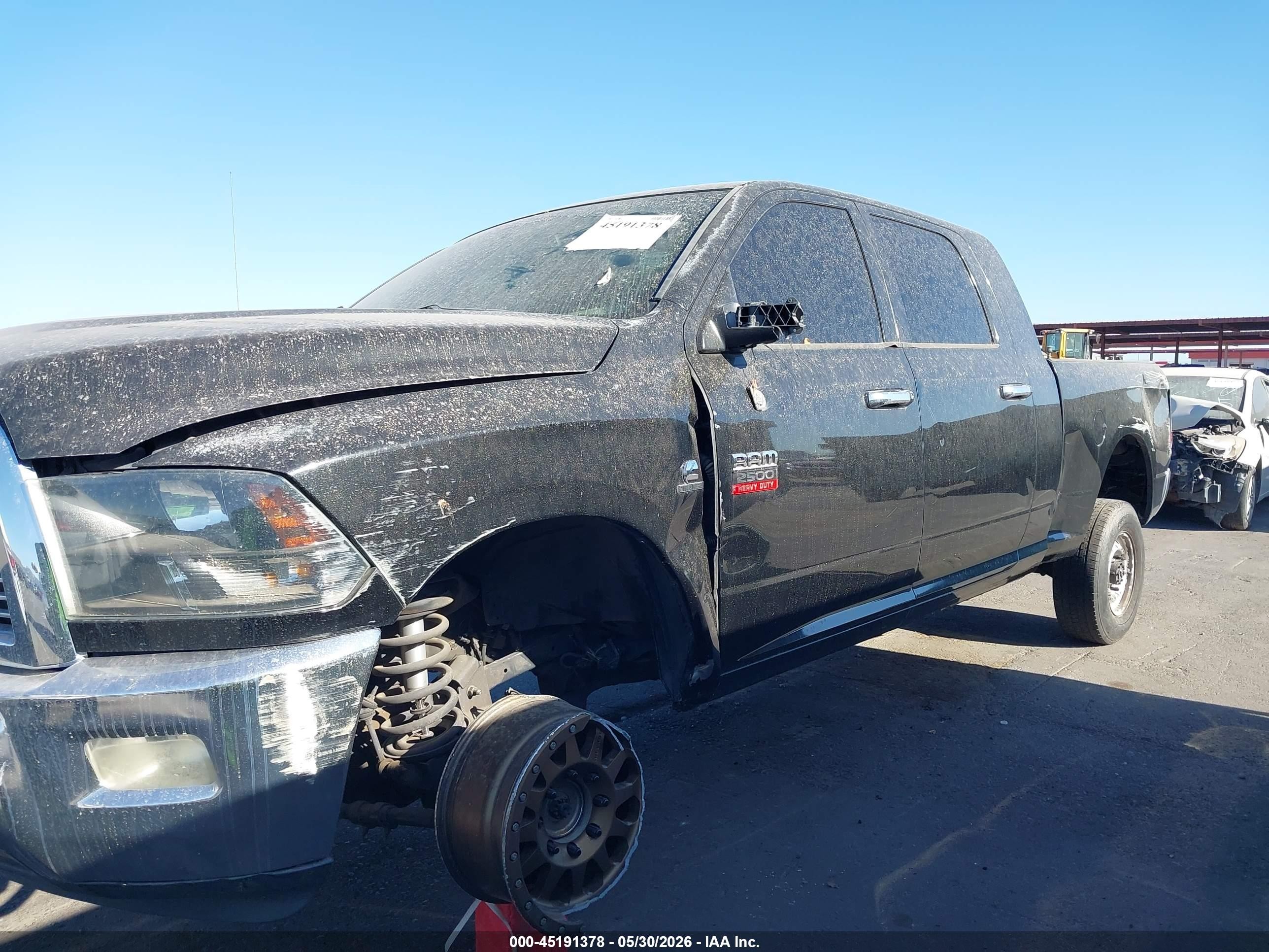 2010 Dodge Ram 2500 Slt Black vin: 3D7UT2HL0AG135193