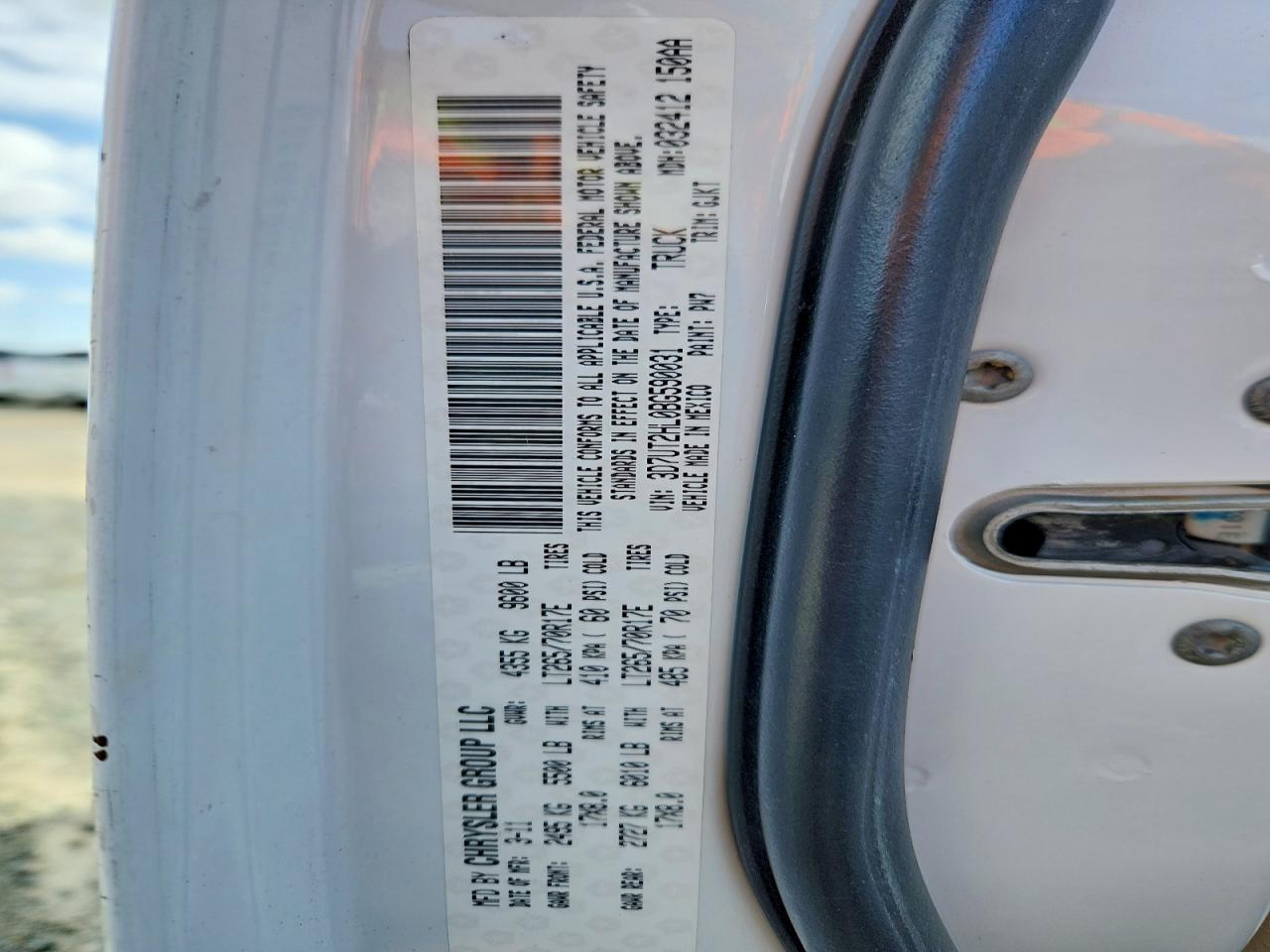 2011 Dodge Ram 2500 White vin: 3D7UT2HL0BG590031
