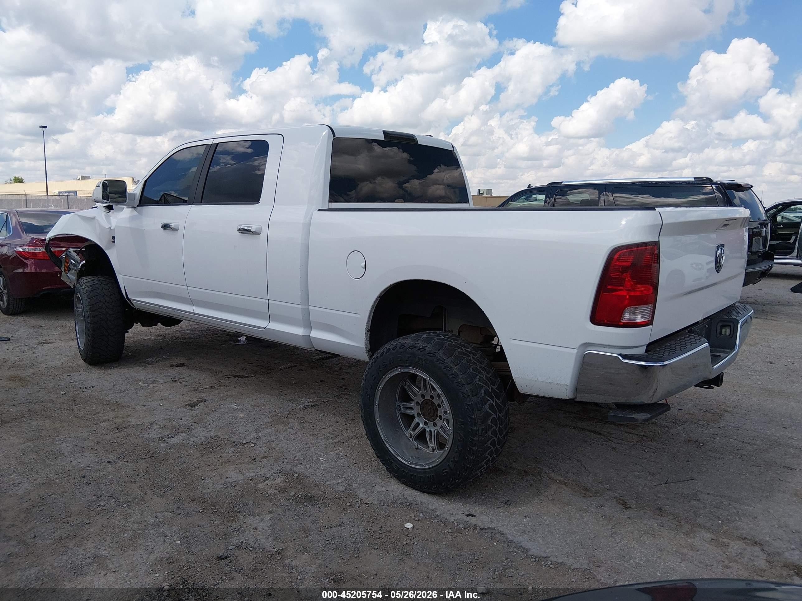 2010 Dodge Ram 2500 Slt White vin: 3D7UT2HL3AG134314