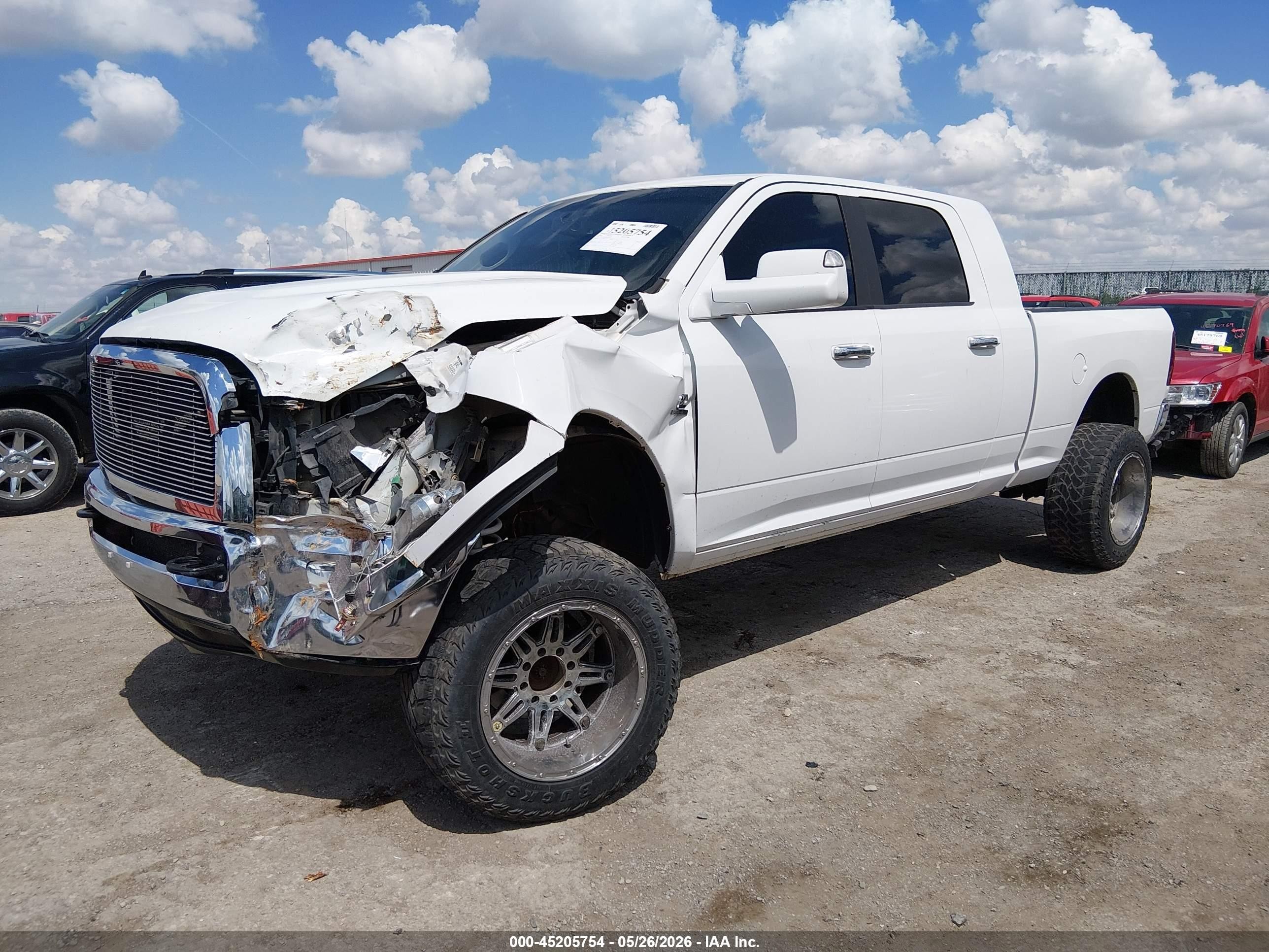 2010 Dodge Ram 2500 Slt White vin: 3D7UT2HL3AG134314