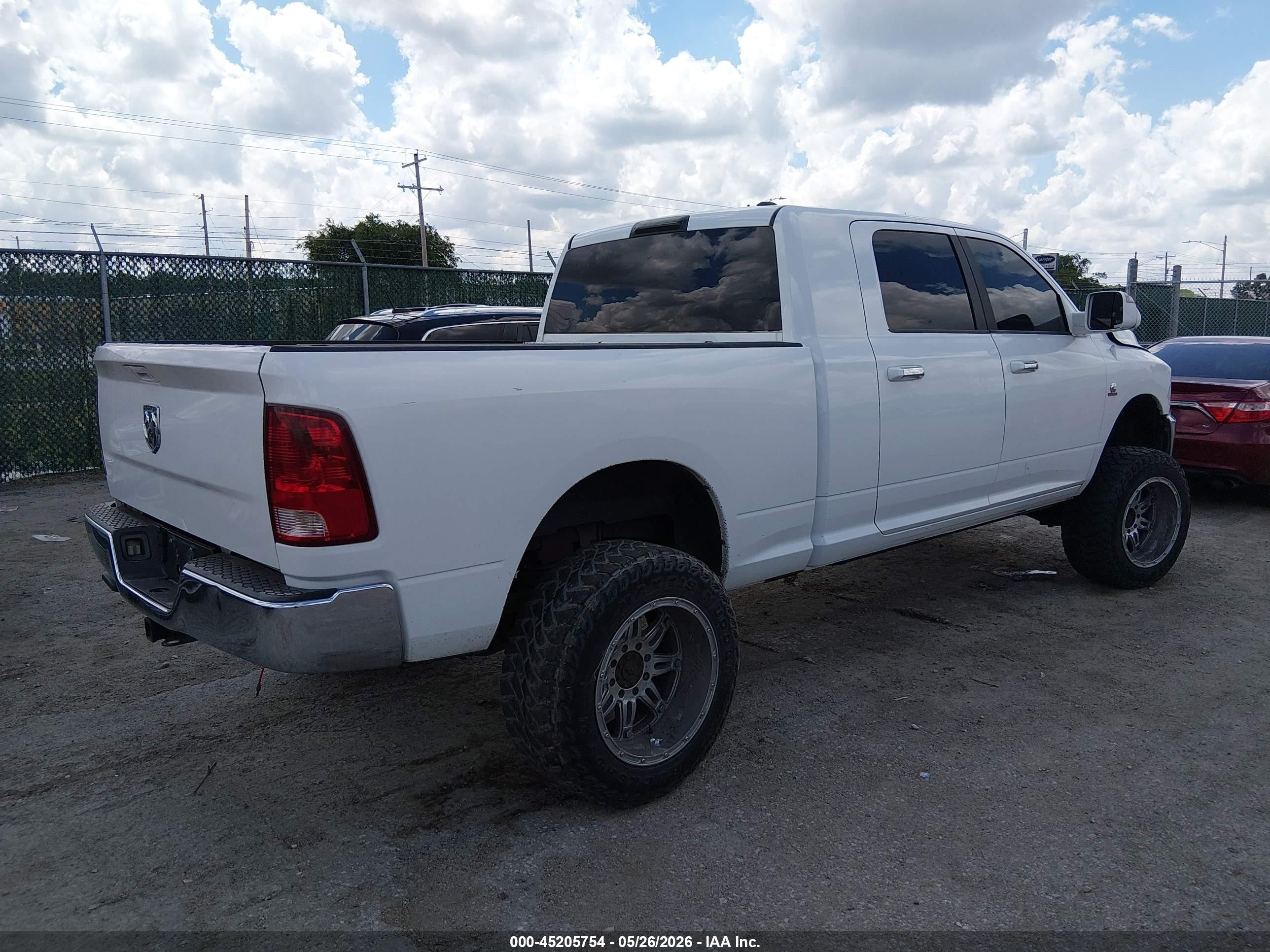 2010 Dodge Ram 2500 Slt White vin: 3D7UT2HL3AG134314