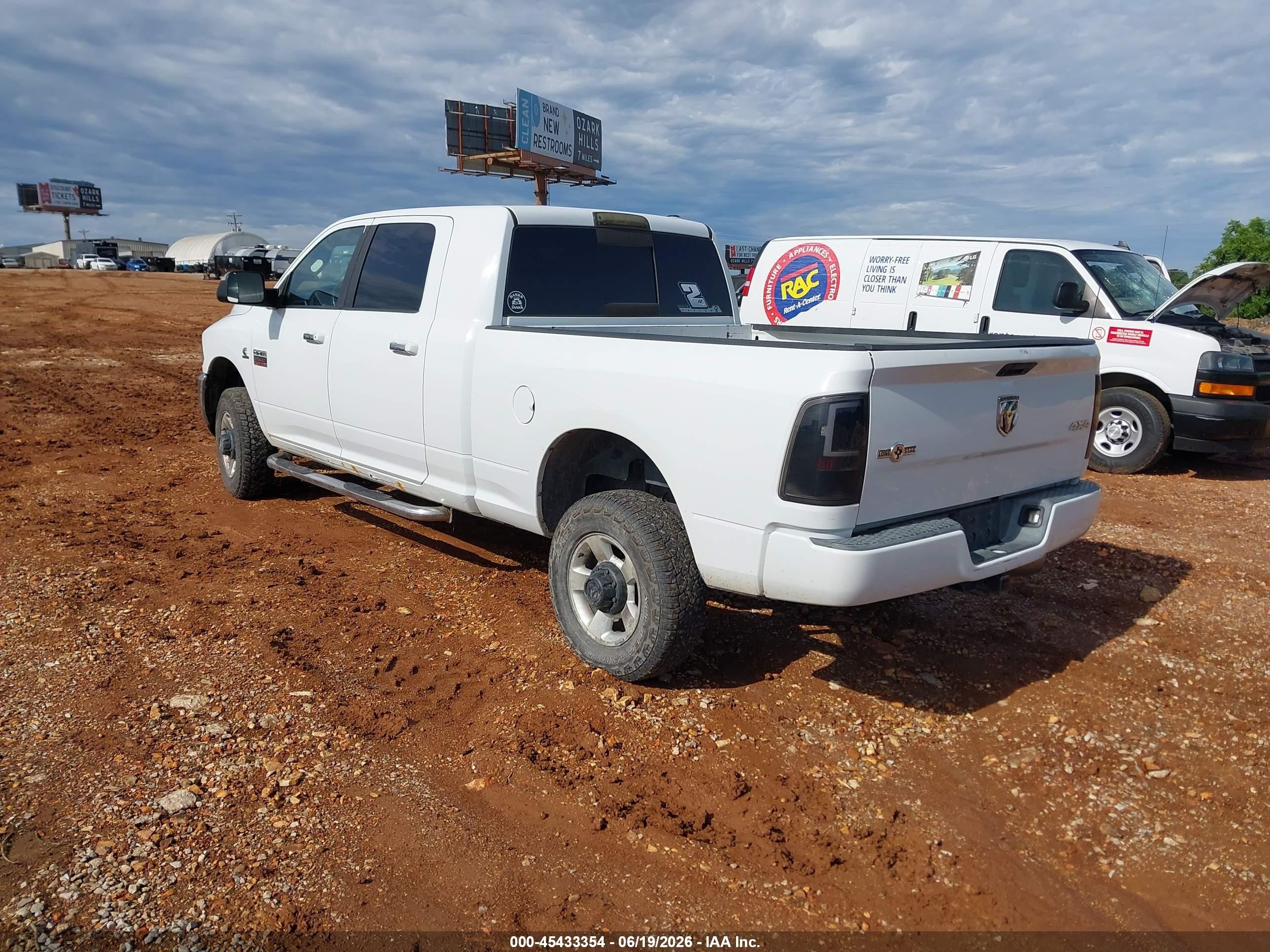 2010 Dodge Ram 2500 Slt White vin: 3D7UT2HL4AG113097