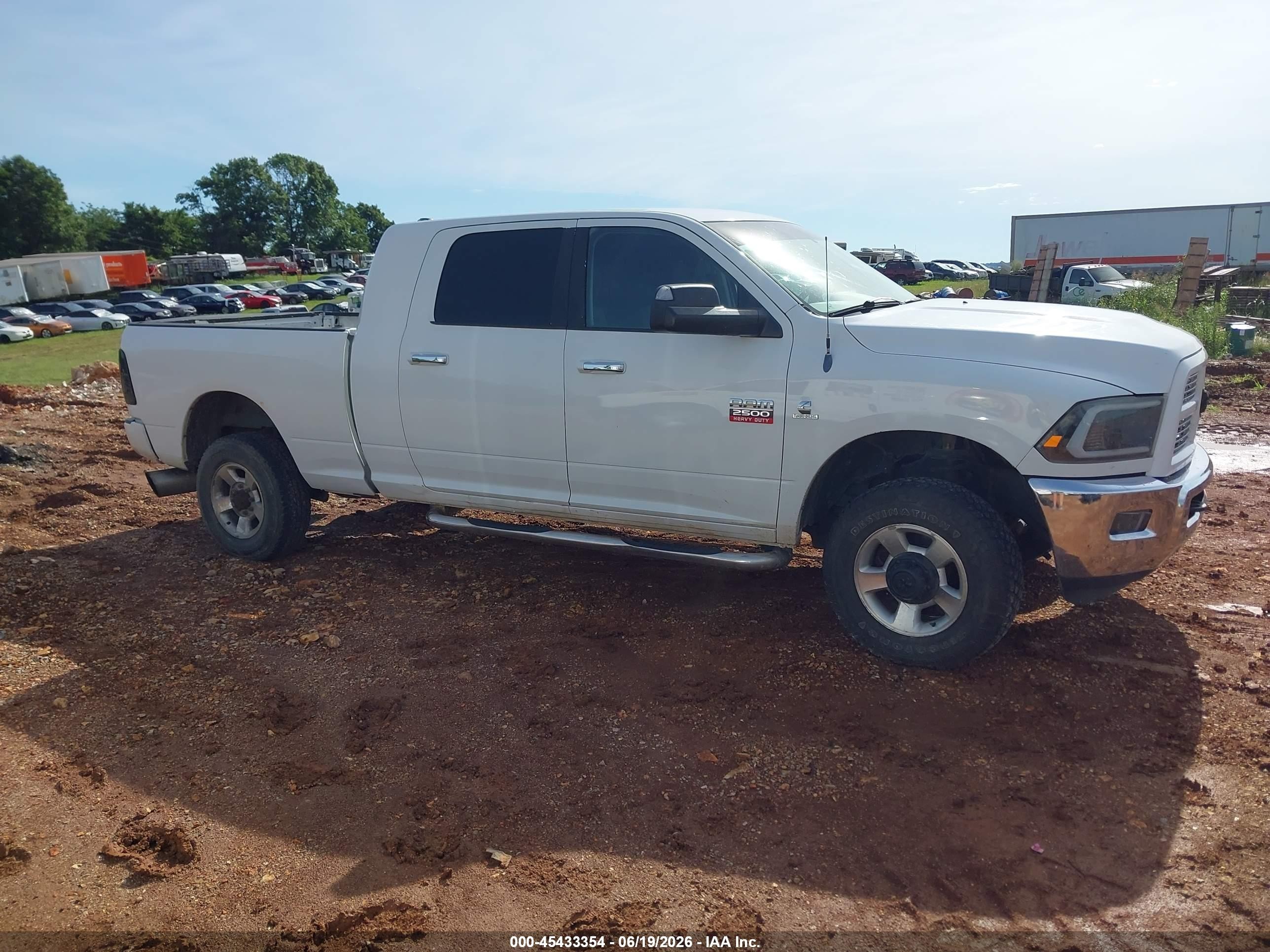 2010 Dodge Ram 2500 Slt White vin: 3D7UT2HL4AG113097