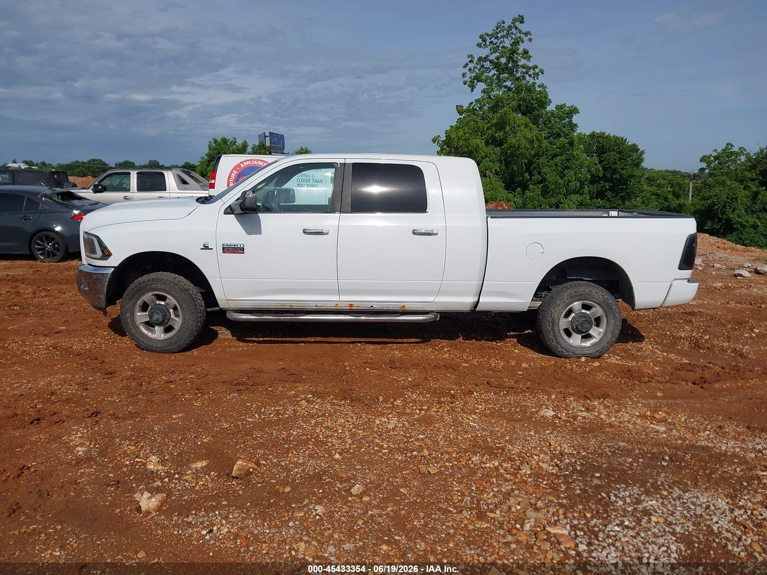 2010 Dodge Ram 2500 Slt White vin: 3D7UT2HL4AG113097