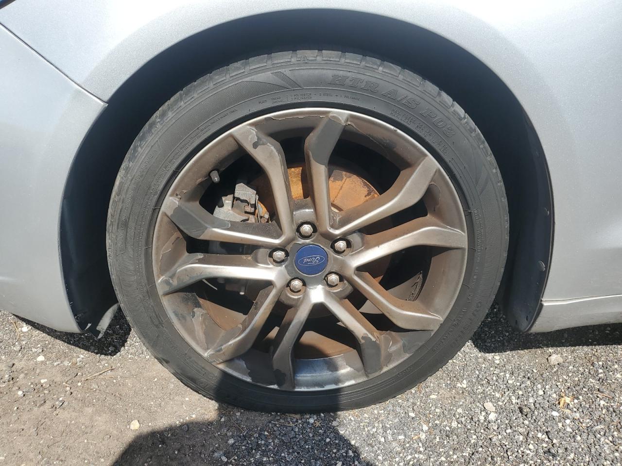 2019 Ford Fusion Sel Silver vin: 3FA6P0CD5KR237418 Damage: Left Front Wheel, Peeling, > 12 Inches