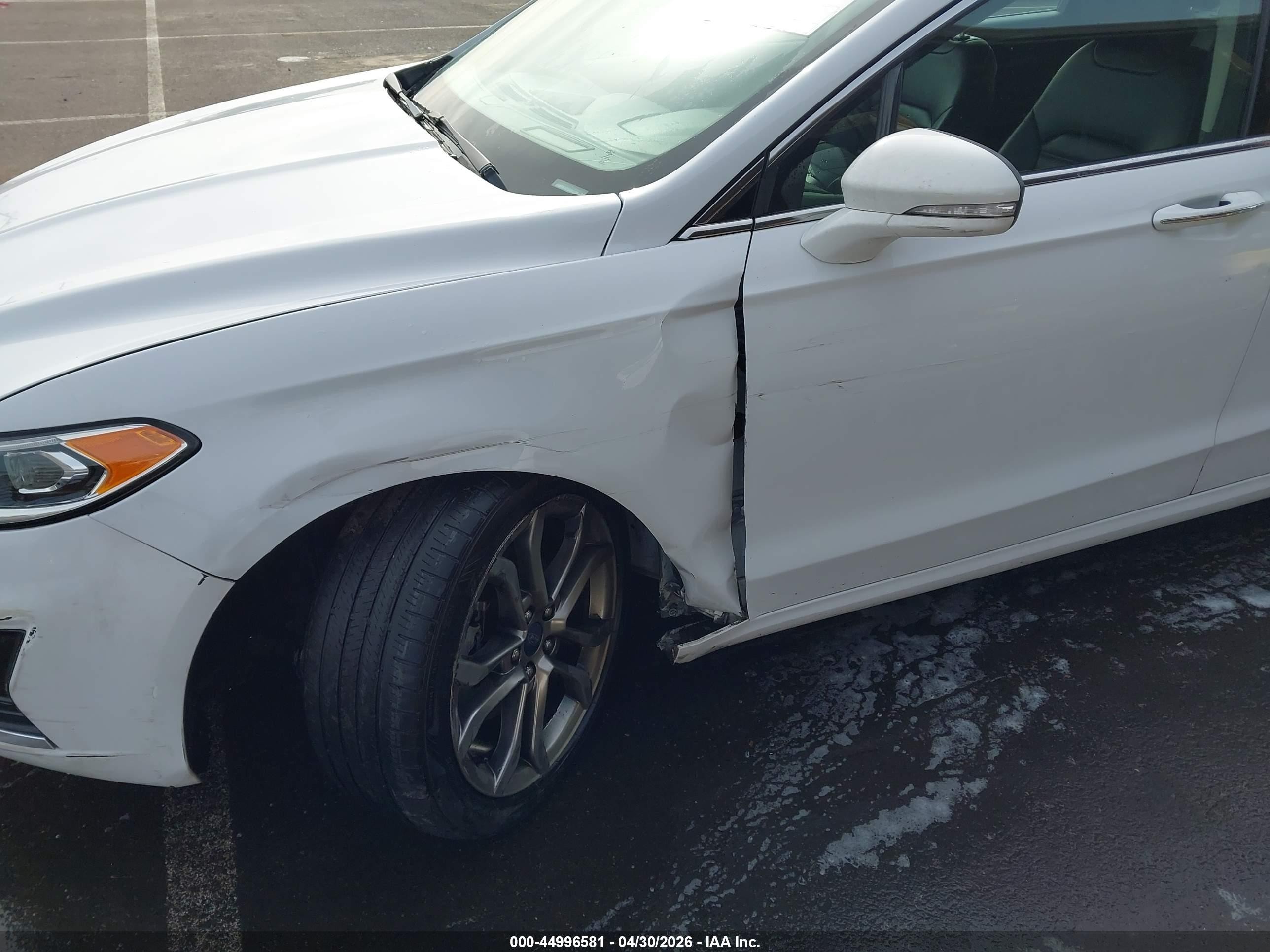 2019 Ford Fusion Sel White vin: 3FA6P0CD7KR233709
