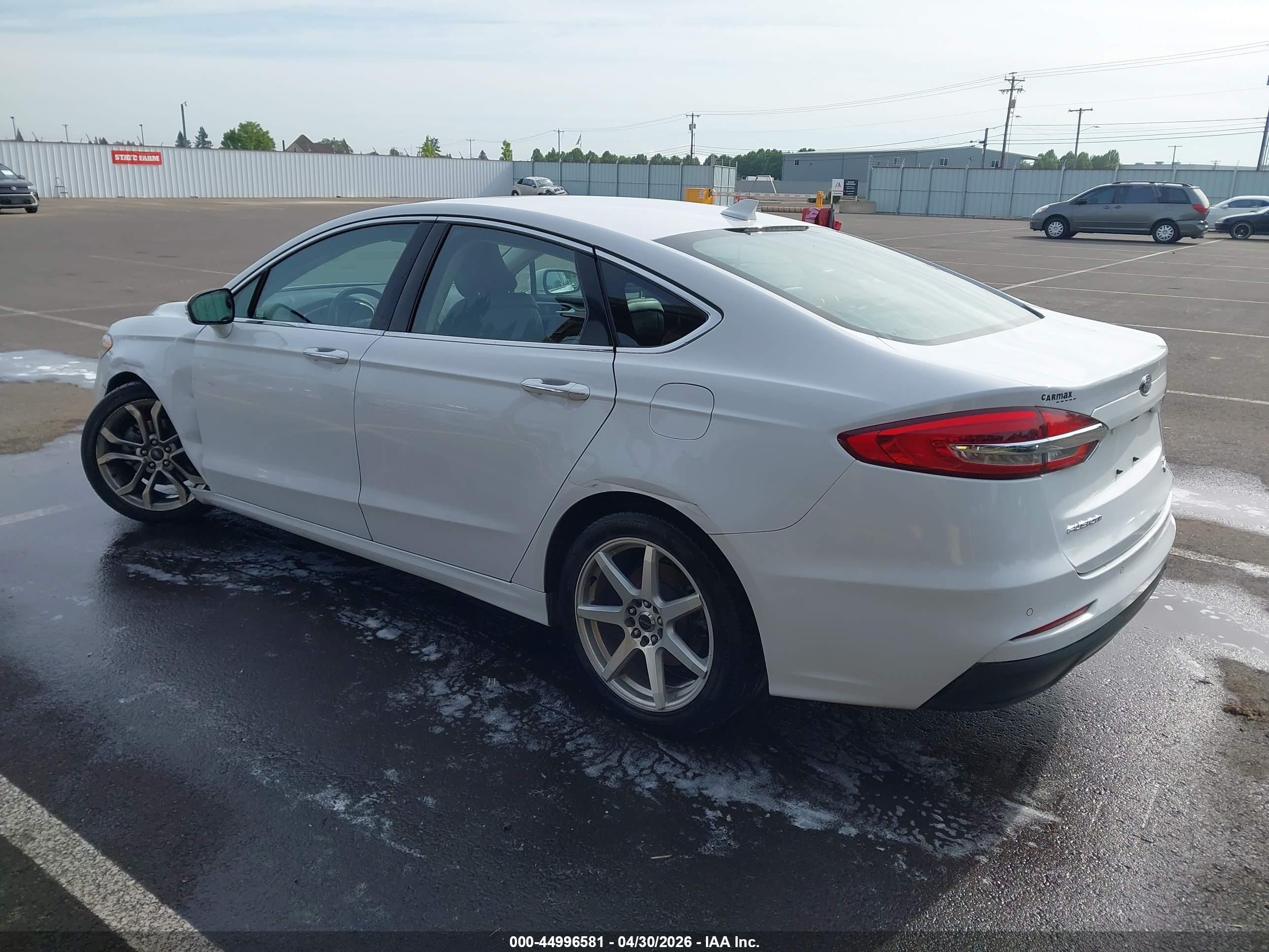 2019 Ford Fusion Sel White vin: 3FA6P0CD7KR233709