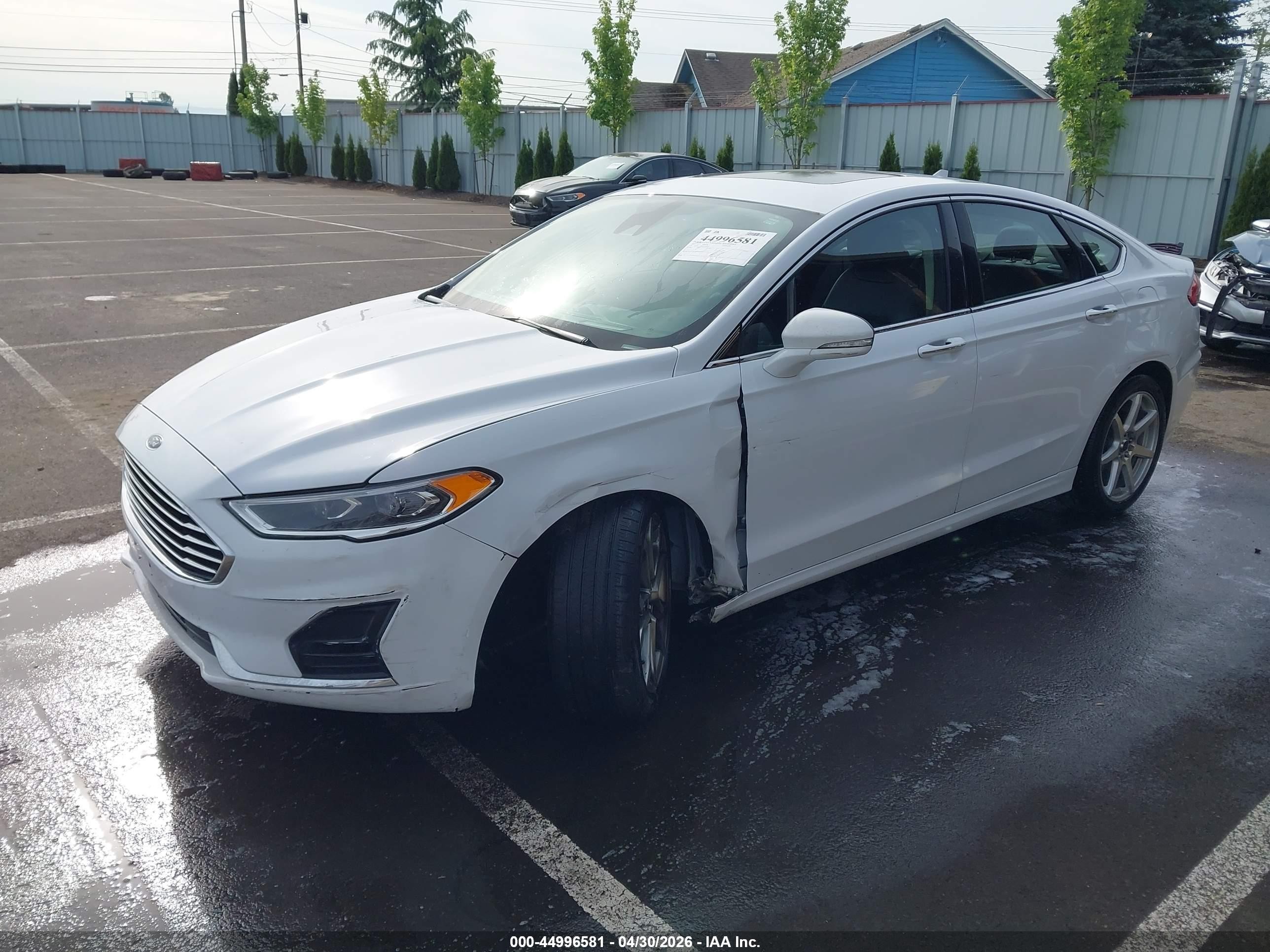 2019 Ford Fusion Sel White vin: 3FA6P0CD7KR233709