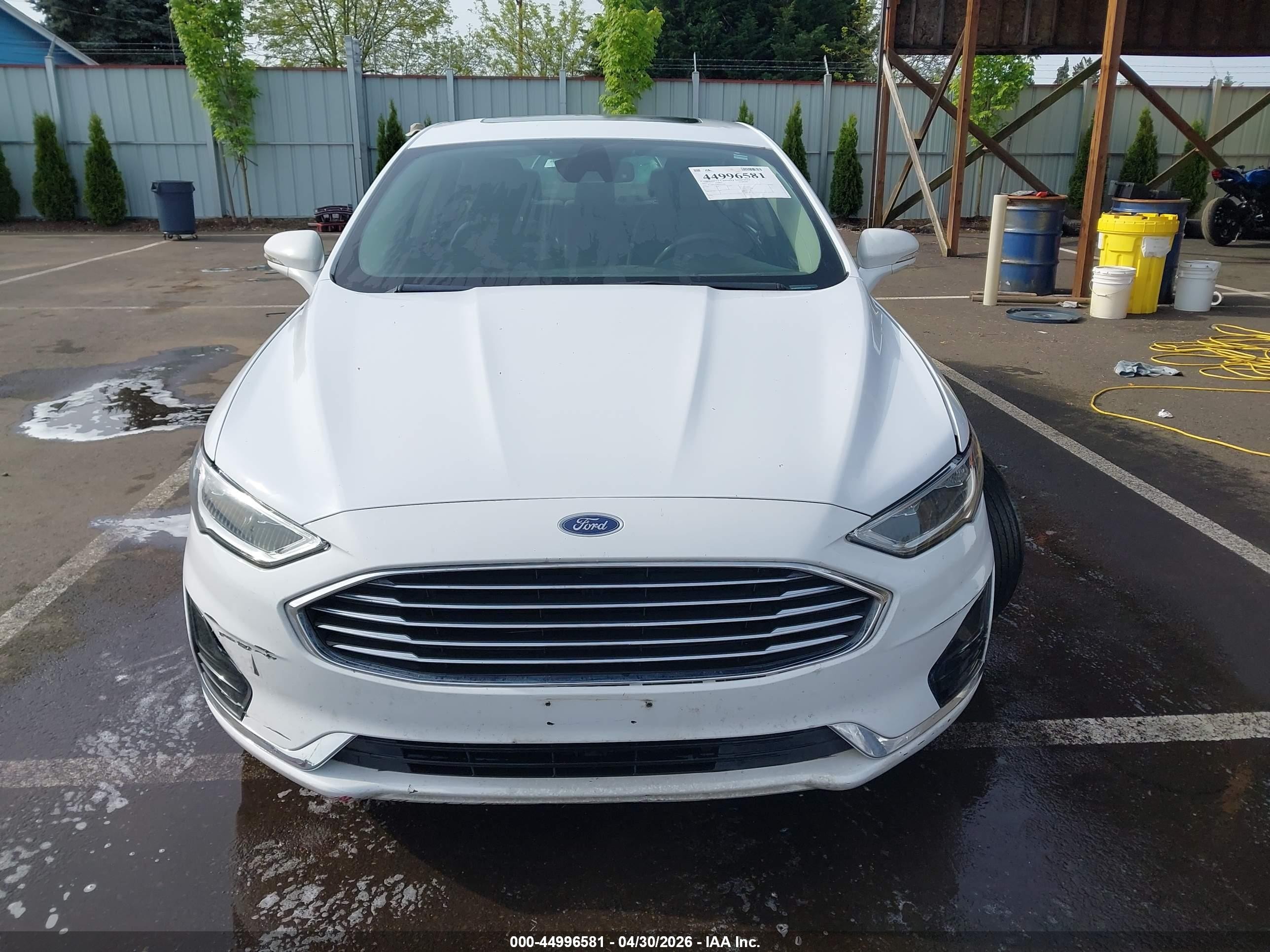 2019 Ford Fusion Sel White vin: 3FA6P0CD7KR233709