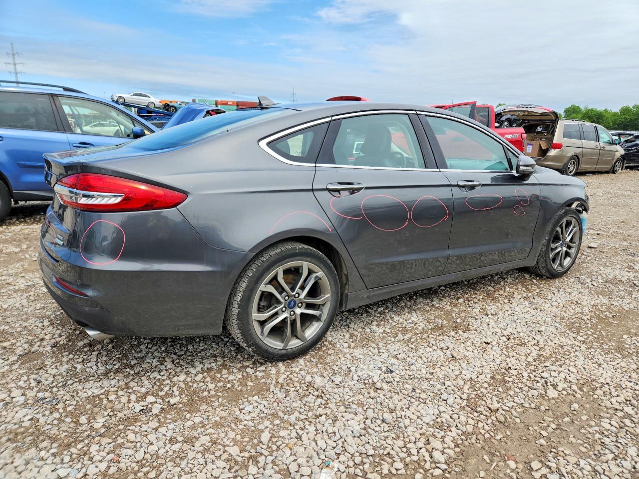 2019 Ford Fusion Sel Gray vin: 3FA6P0CD7KR254057