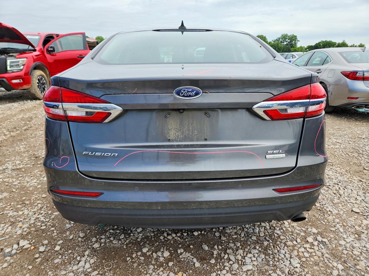 2019 Ford Fusion Sel Gray vin: 3FA6P0CD7KR254057