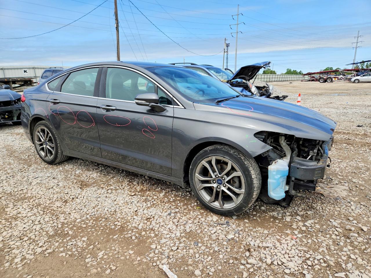 2019 Ford Fusion Sel Gray vin: 3FA6P0CD7KR254057