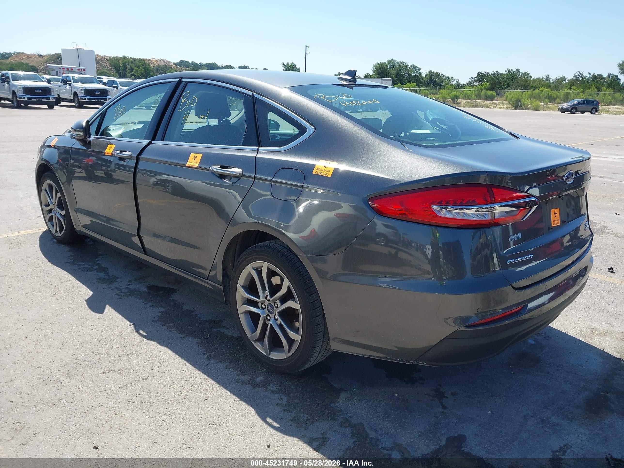 2019 Ford Fusion Sel Gray vin: 3FA6P0CD8KR113854