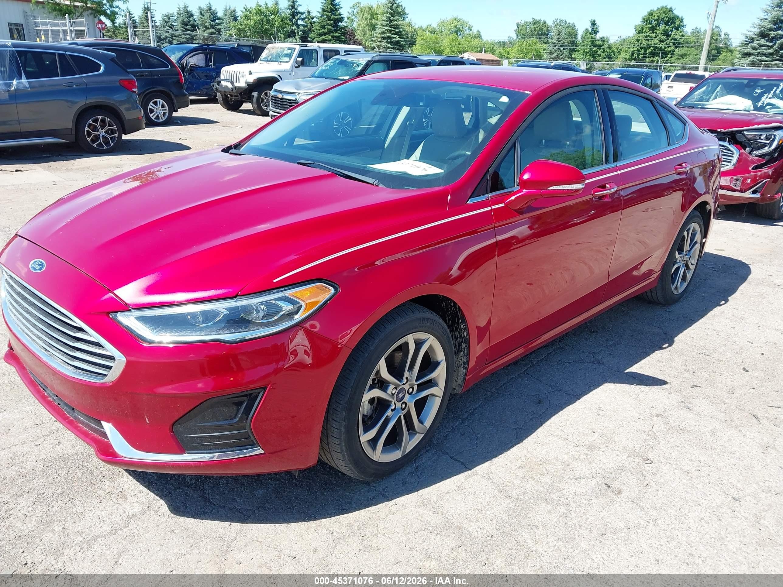 2020 Ford Fusion Sel Red vin: 3FA6P0CD8LR201403