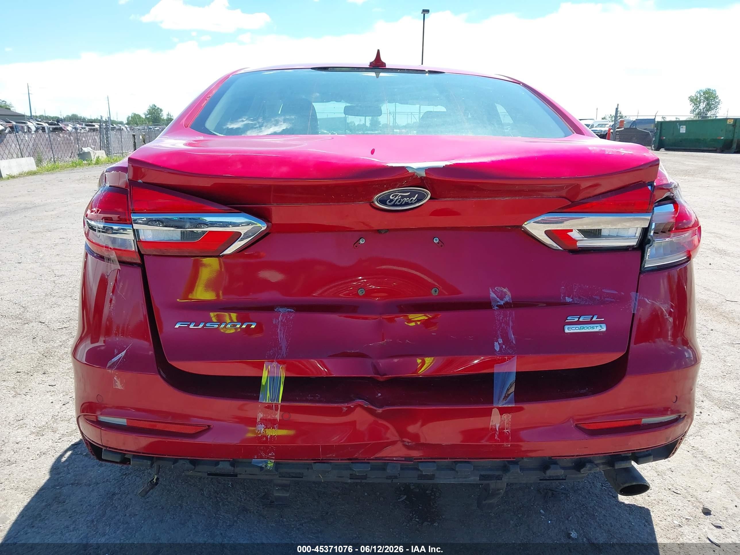 2020 Ford Fusion Sel Red vin: 3FA6P0CD8LR201403