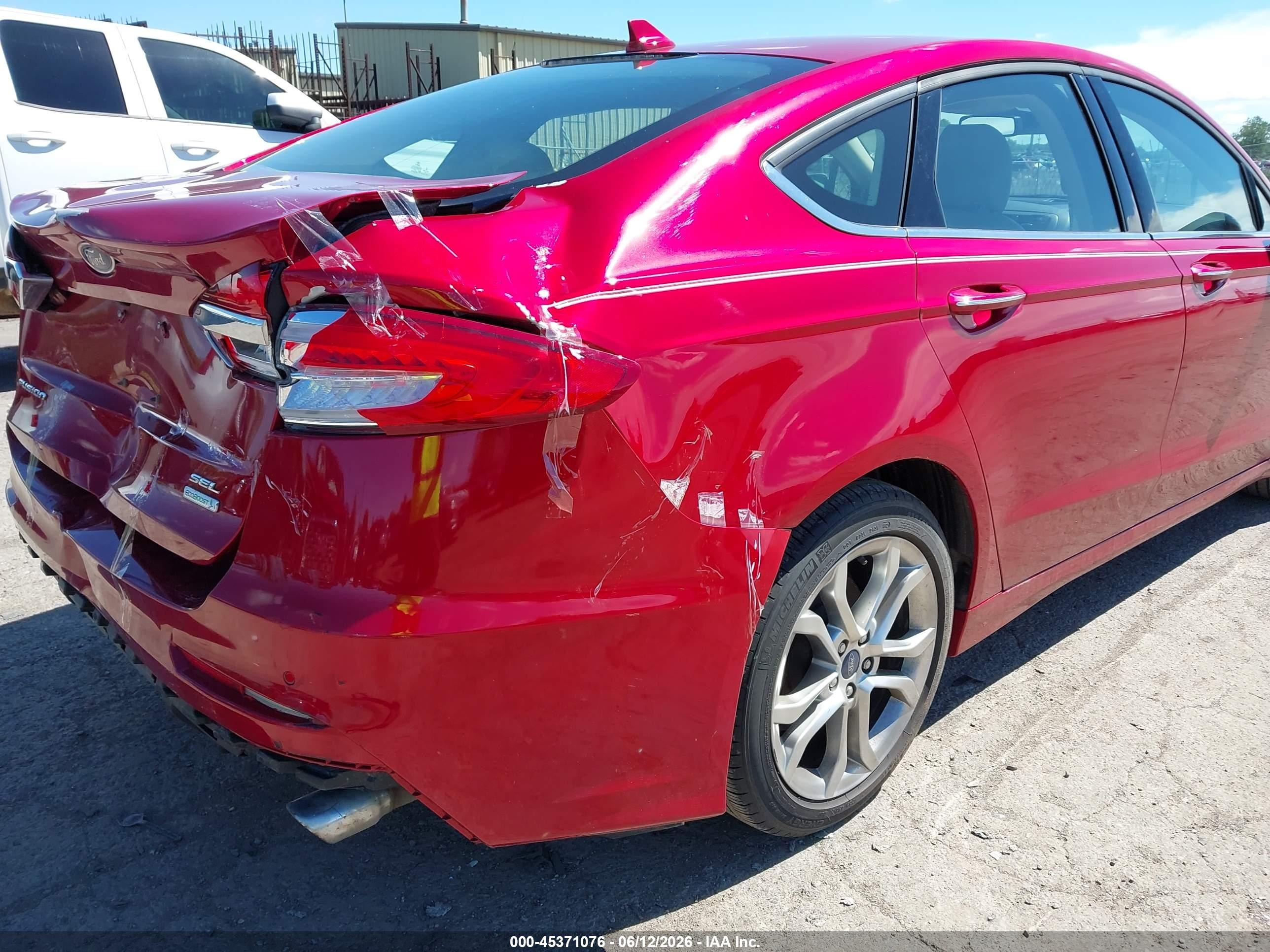 2020 Ford Fusion Sel Red vin: 3FA6P0CD8LR201403