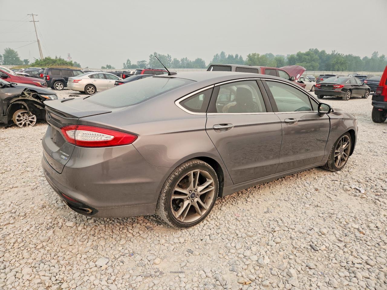 2014 Ford Fusion Titanium Серый vin: 3FA6P0D90ER313061