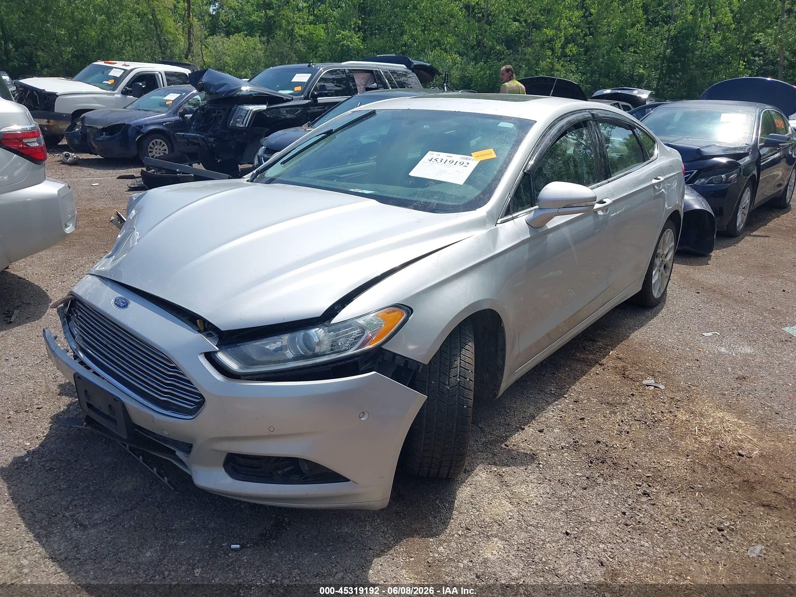2014 Ford Fusion Titanium Серебряный vin: 3FA6P0D90ER313593