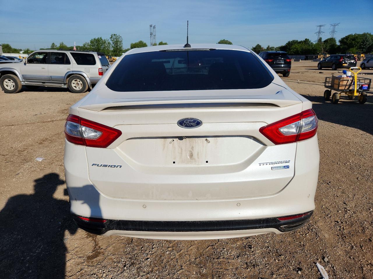 2014 Ford Fusion Titanium White vin: 3FA6P0D90ER340955