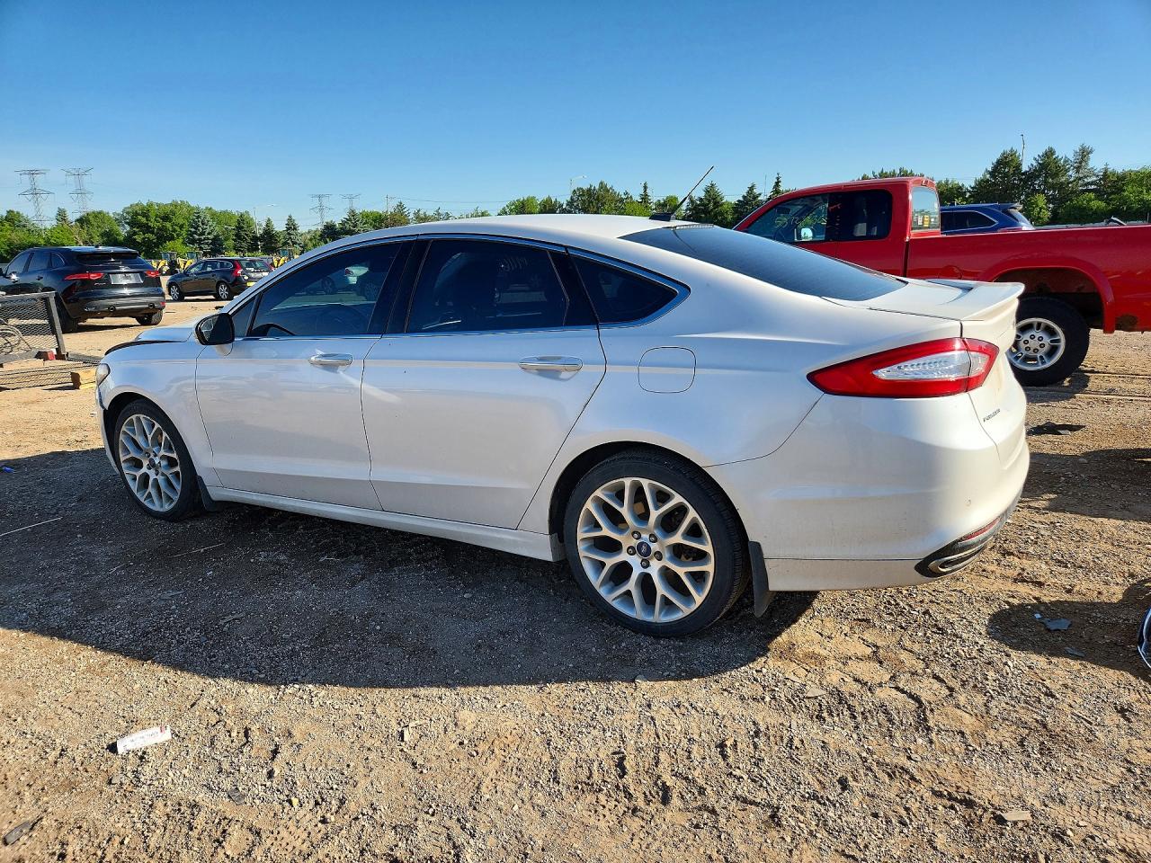 2014 Ford Fusion Titanium White vin: 3FA6P0D90ER340955