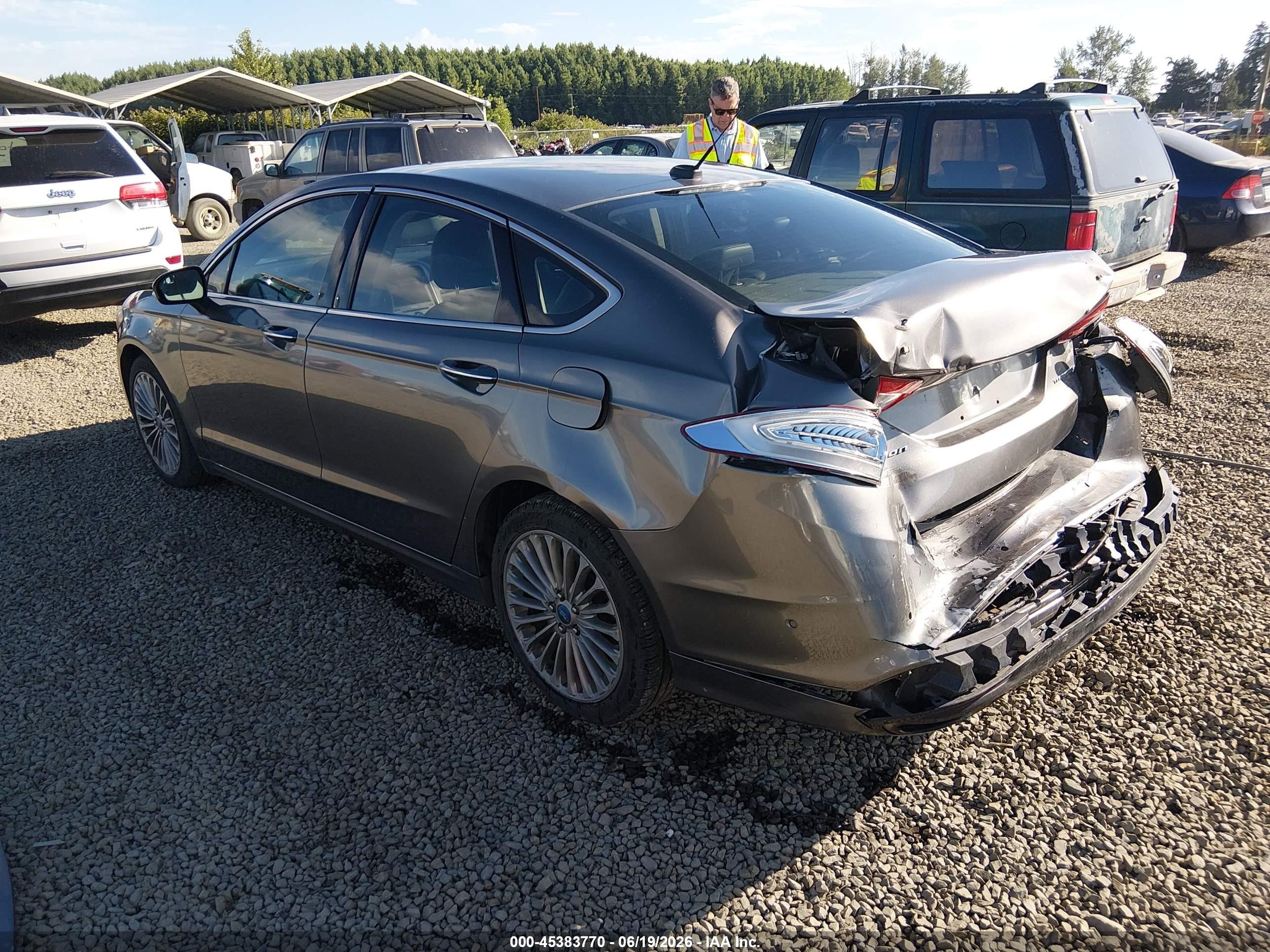 2013 Ford Fusion Titanium Серый vin: 3FA6P0D91DR214215